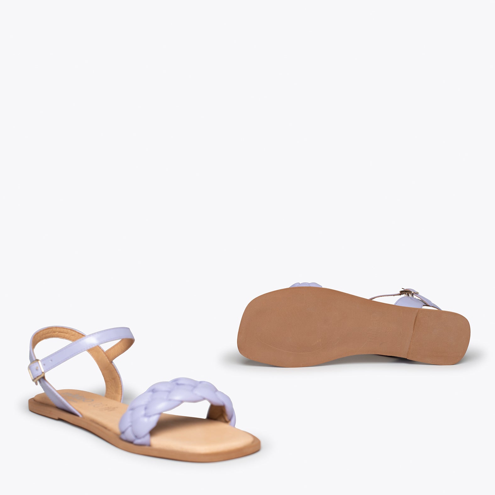 MARBELLA – LILAC flat sandals with braided strap