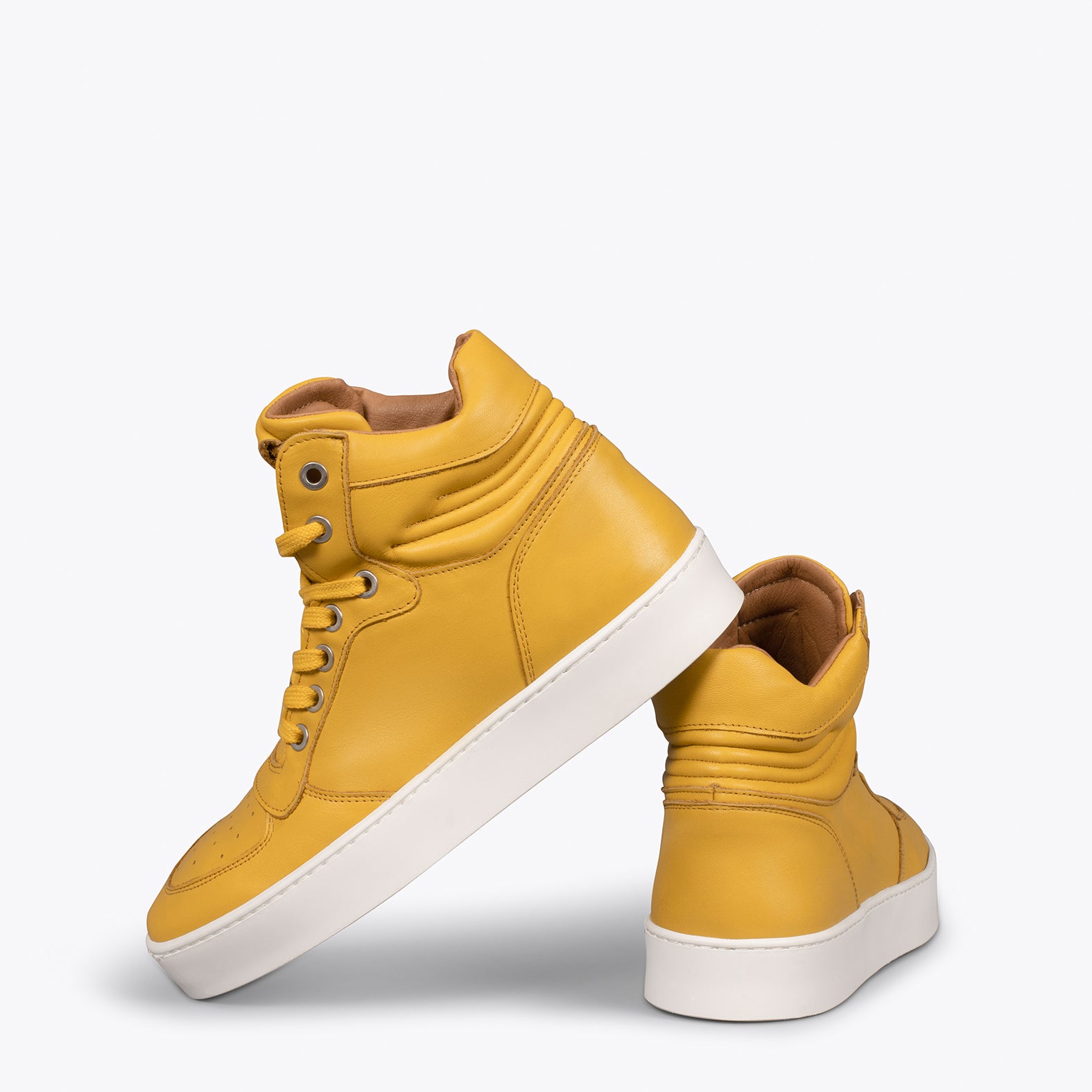 BASKET - Zapatillas altas de mujer MOSTAZA