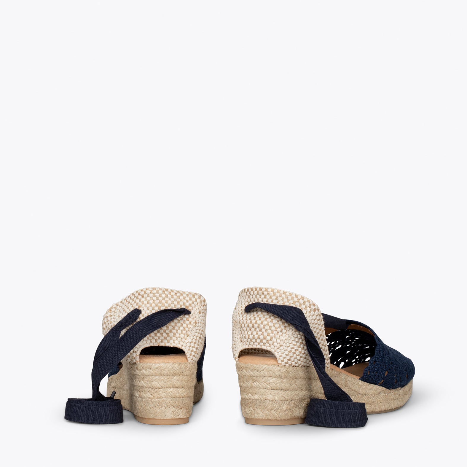 DEIÀ – NAVY crocheted espadrilles with laces