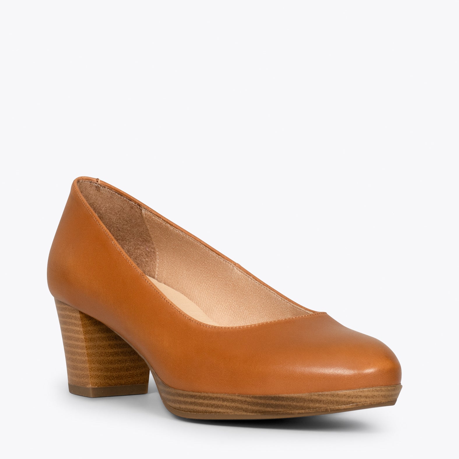 AZAFATA S – Zapatos de mujer con tacón bajo y plataforma MARRÓN