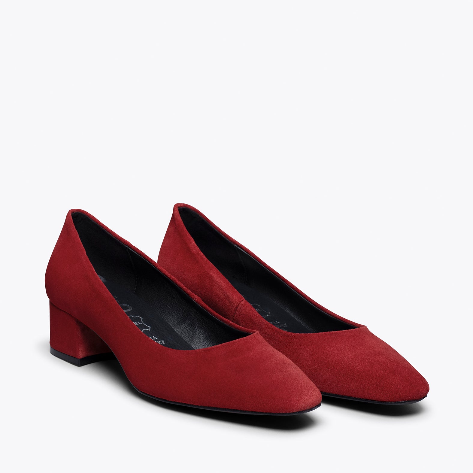 TREND – RED square pointed mid heel