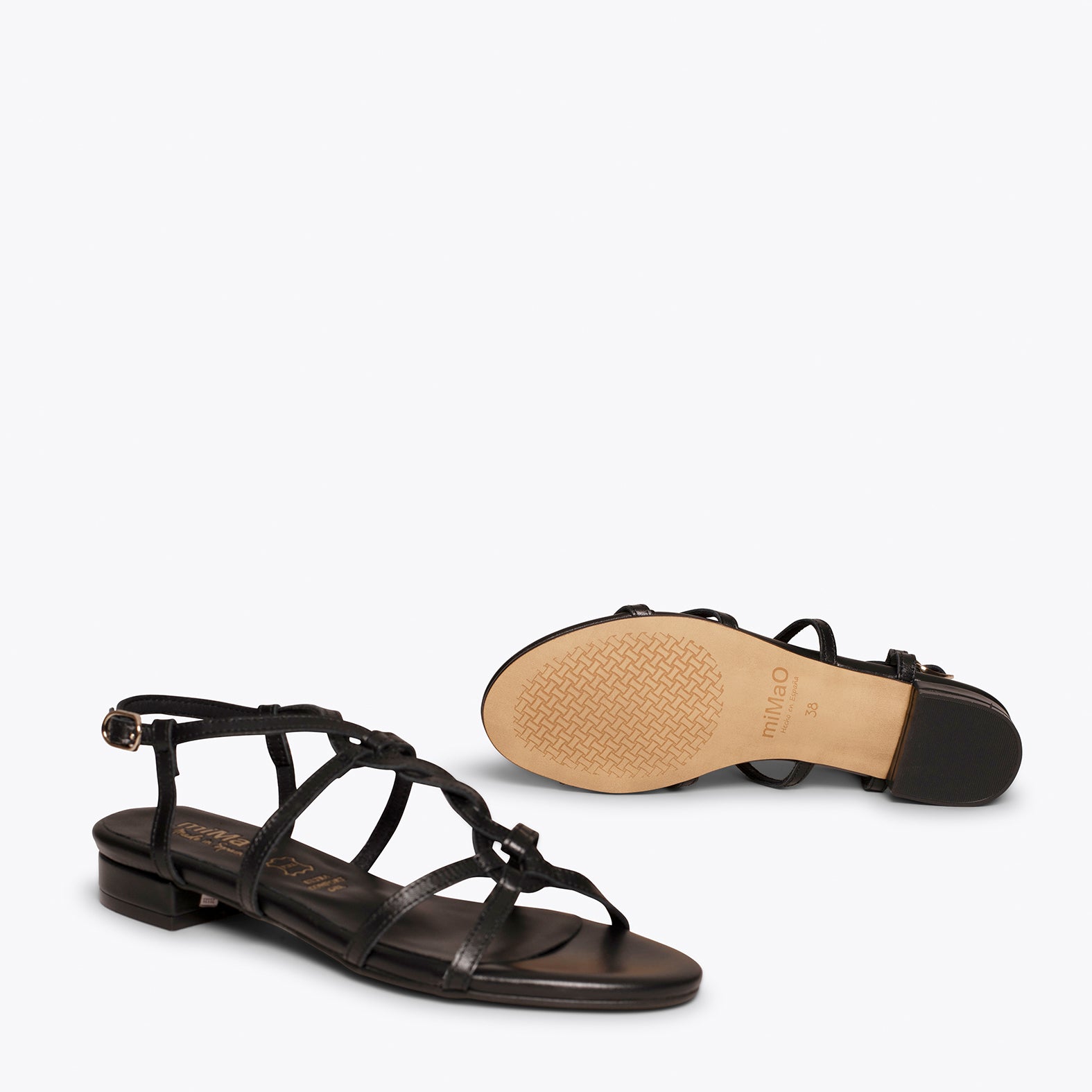 Sandalias planas negras hot sale