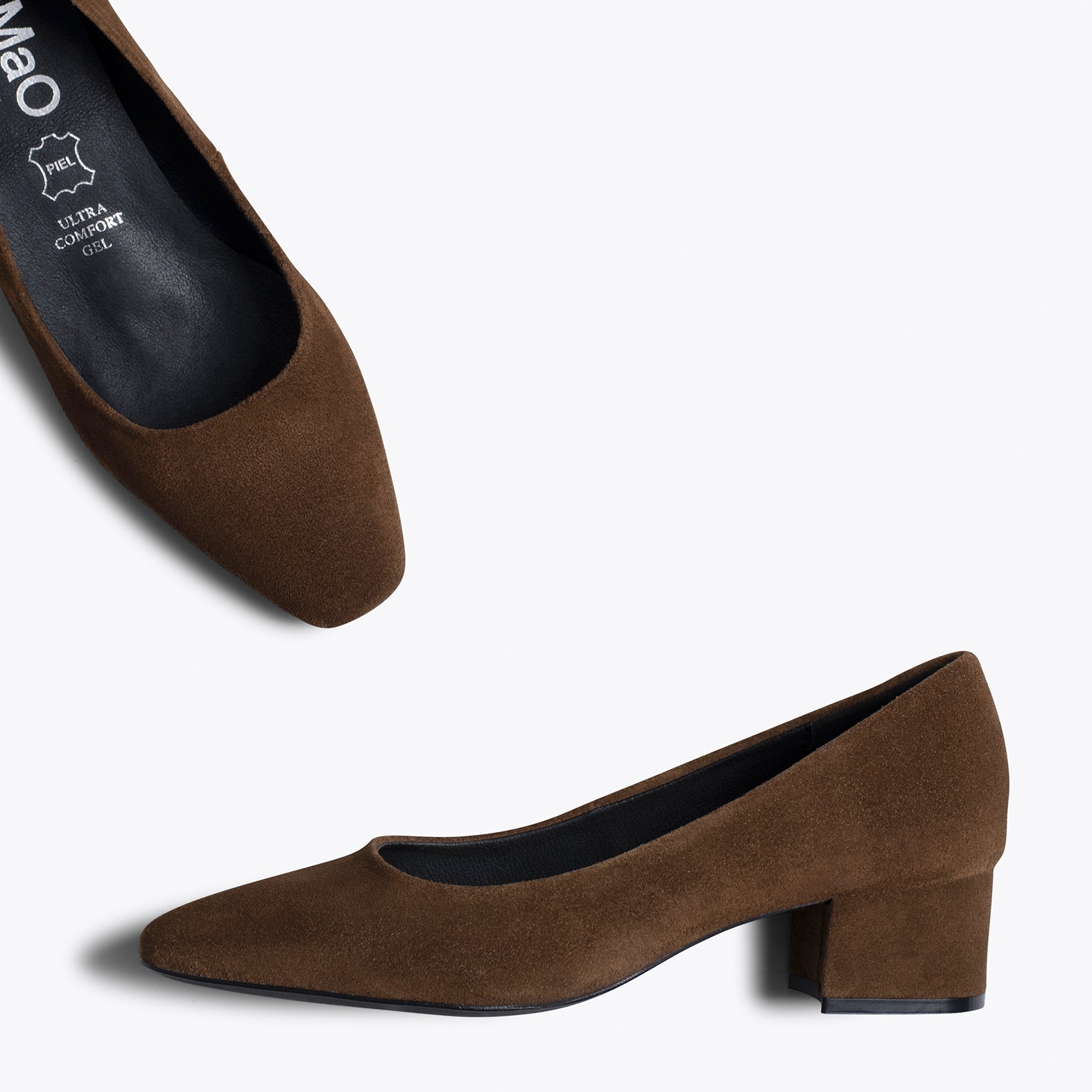 TREND – BROWN square pointed mid heel