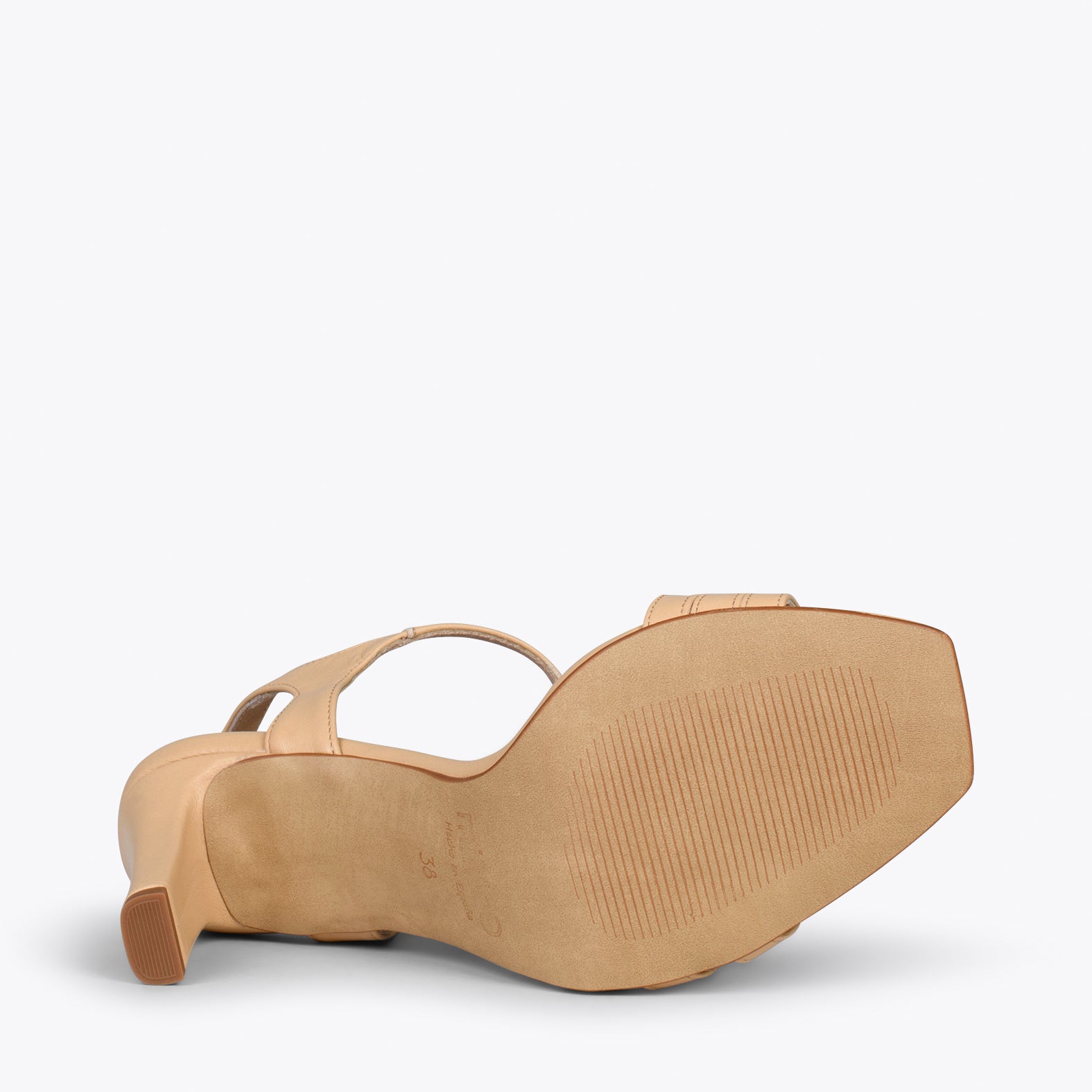 CANNES – SAND strap high heel sandal