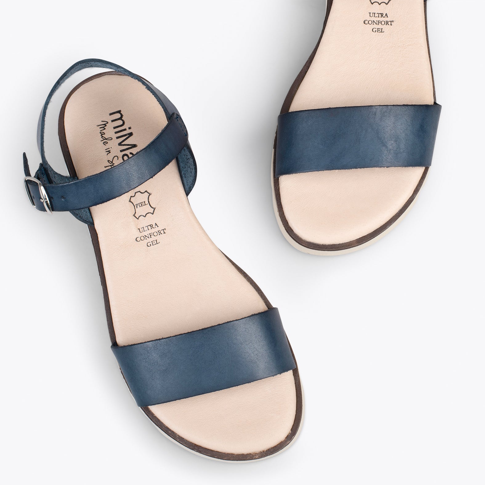 Navy leather hot sale flat sandals