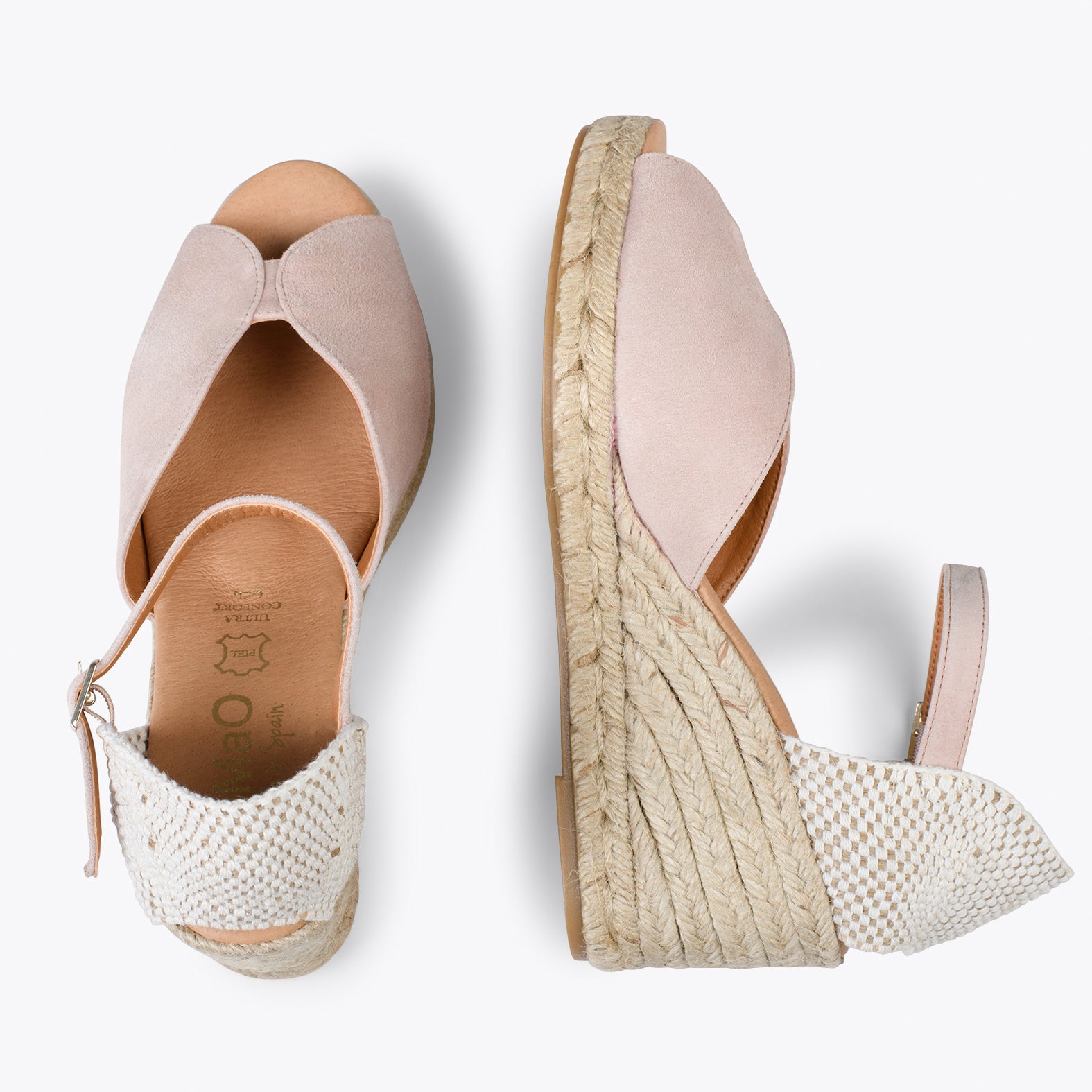 SITGES – NUDE espadrille wedges with double shovel