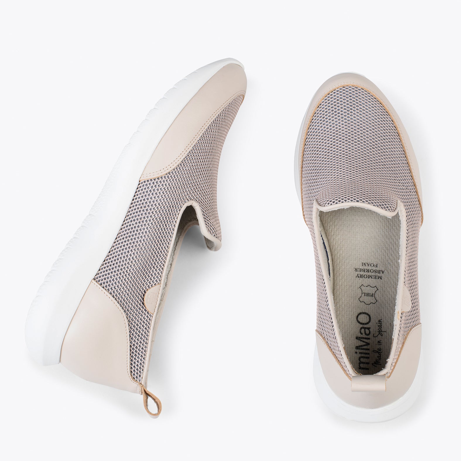SLIPPER SPORT – BEIGE sneakers with no laces and mesh design