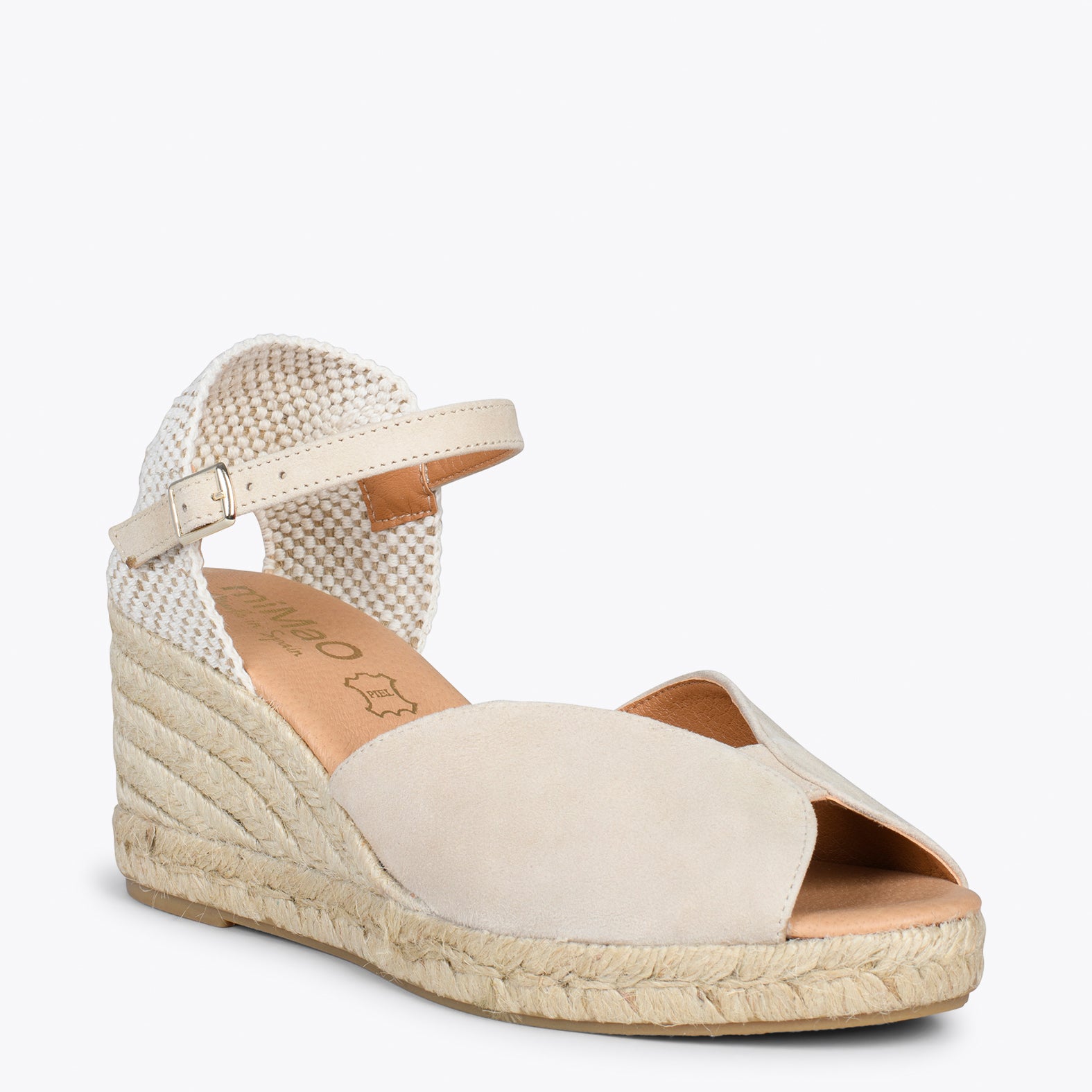 SITGES Espadrilles compens es bout ouvert BEIGE miMaO