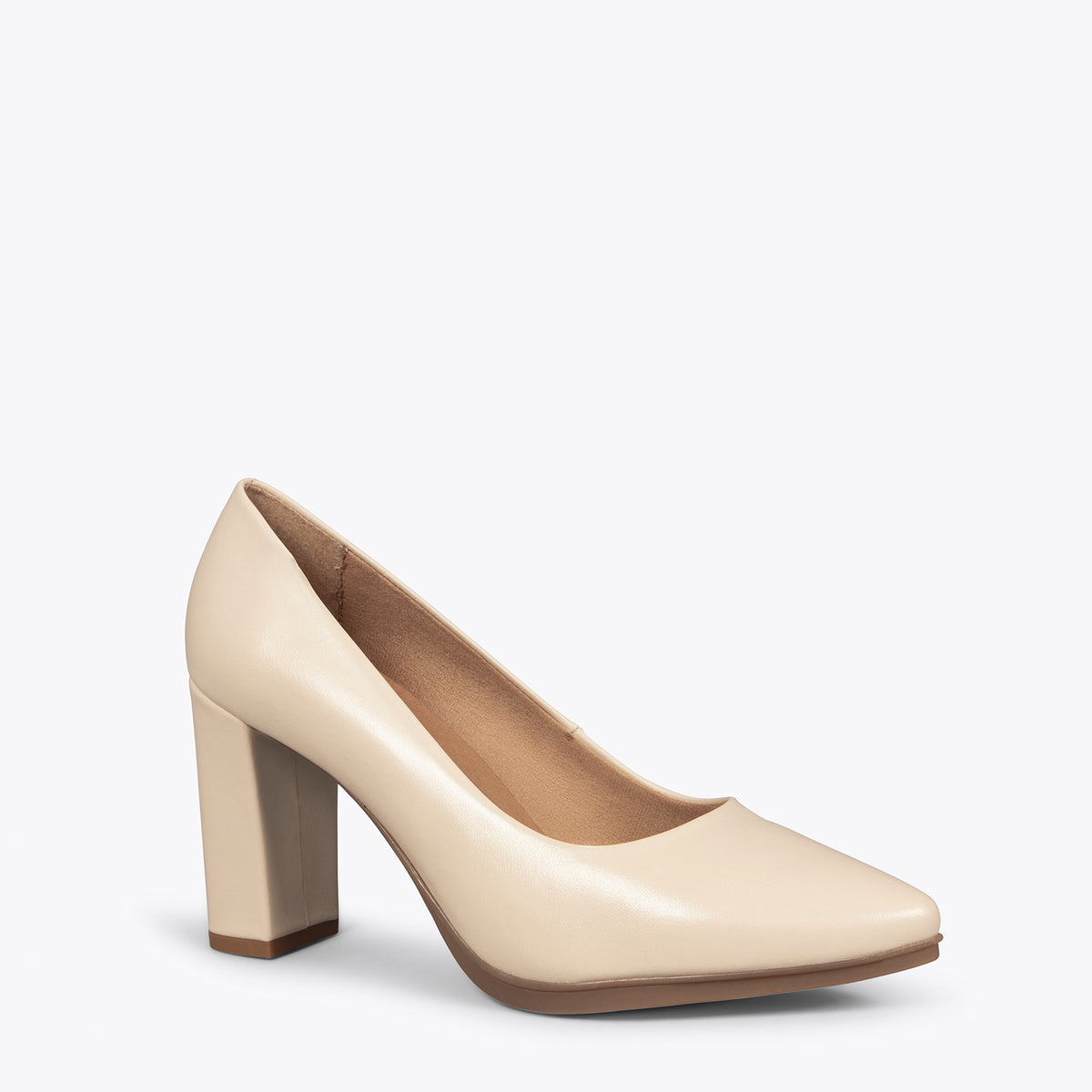URBAN SALON – Zapatos de tacón alto de napa BEIGE