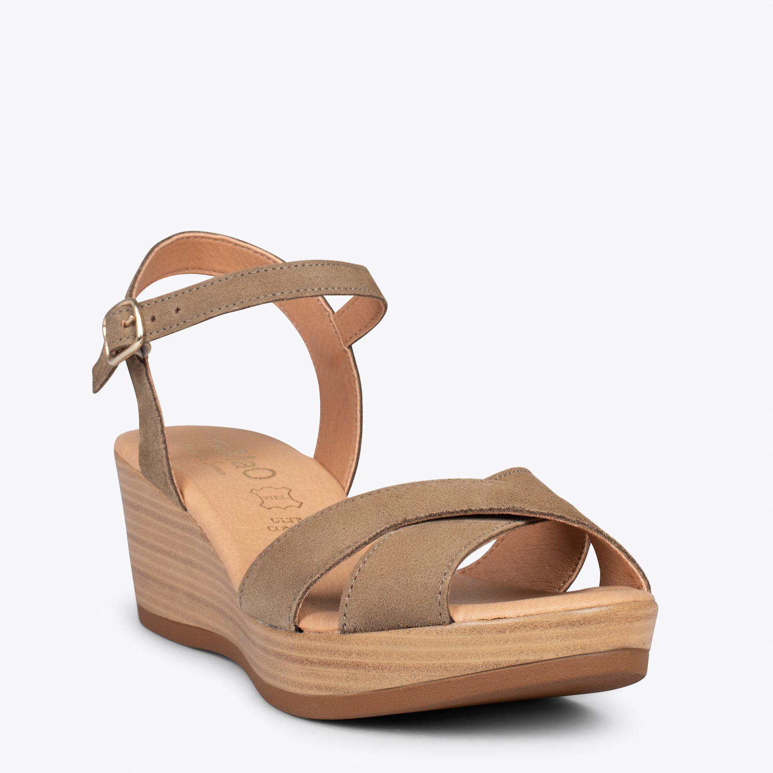 SEA- TAUPE comfortable sandal with wedge