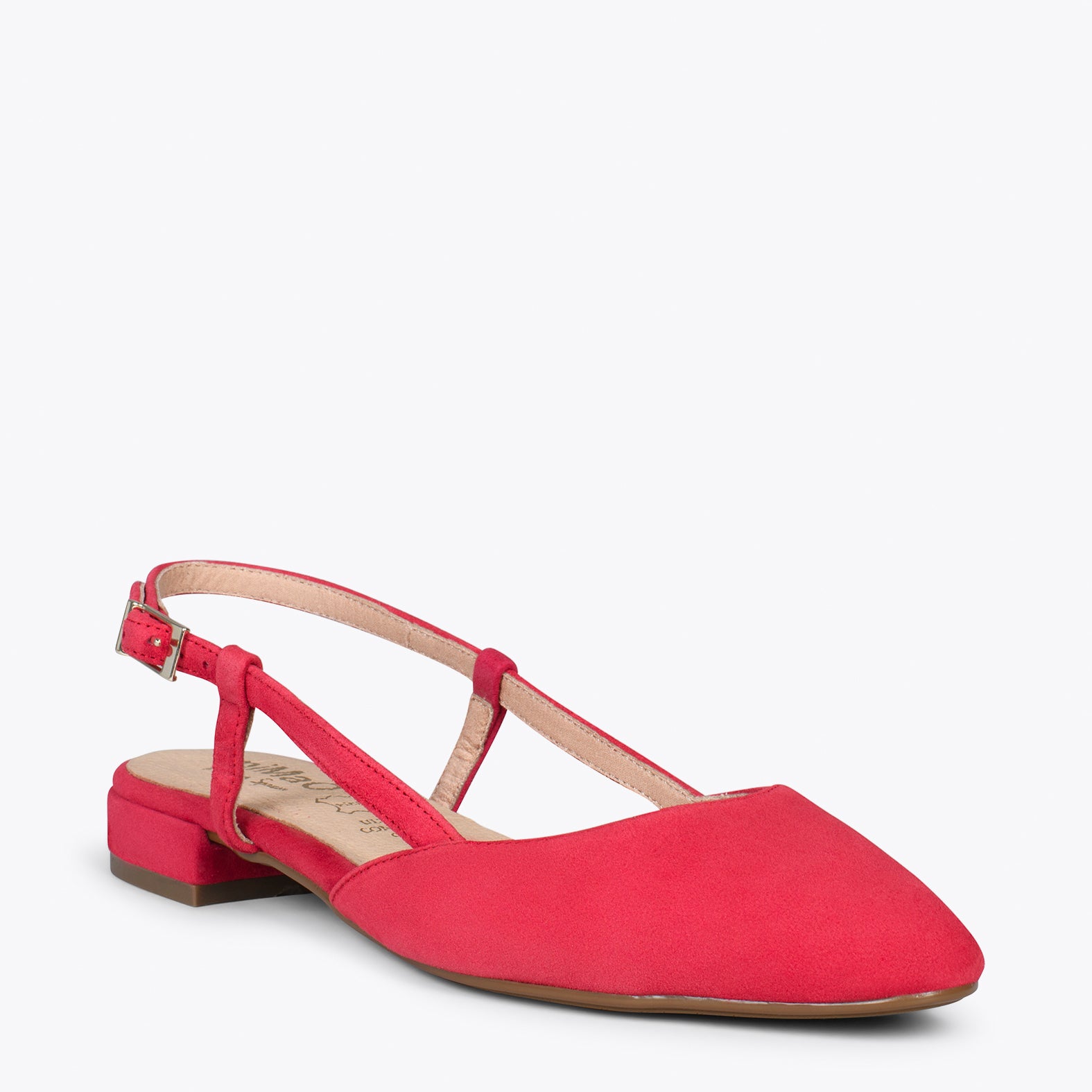 BRUNCH - RED sling-back flat shoe