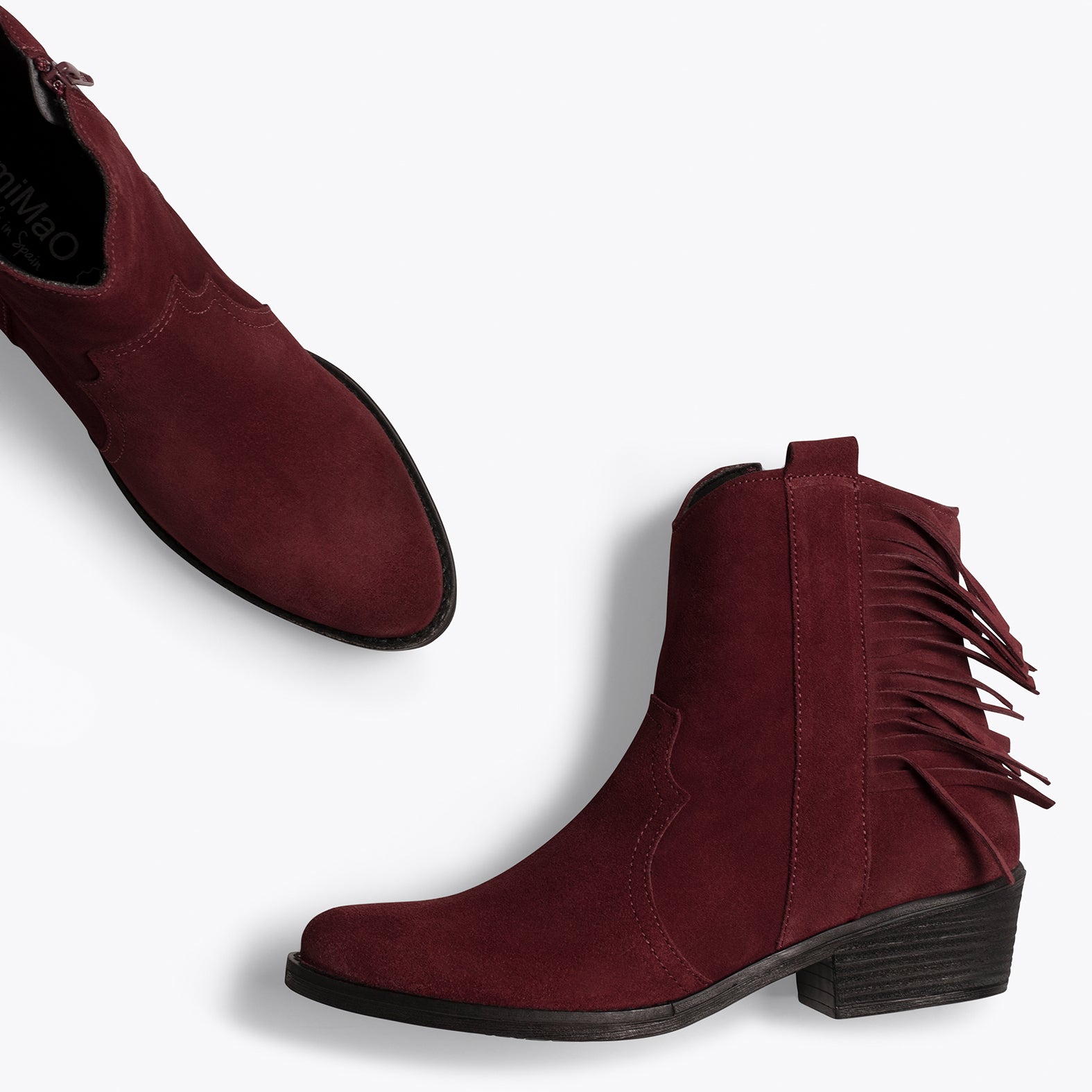 Red suede ankle boots best sale low heel