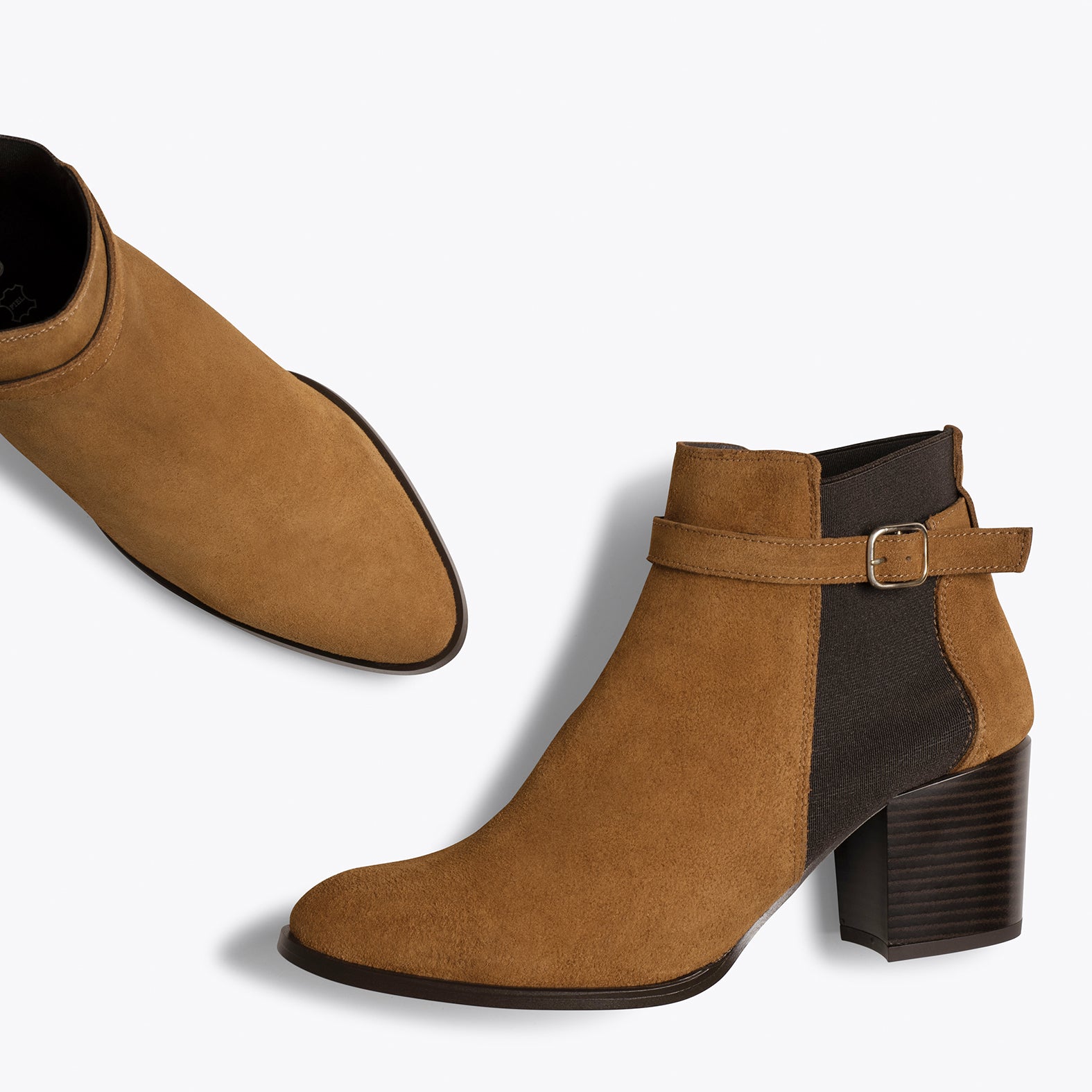 ELASTIC – CAMEL bootie with elastic side bands