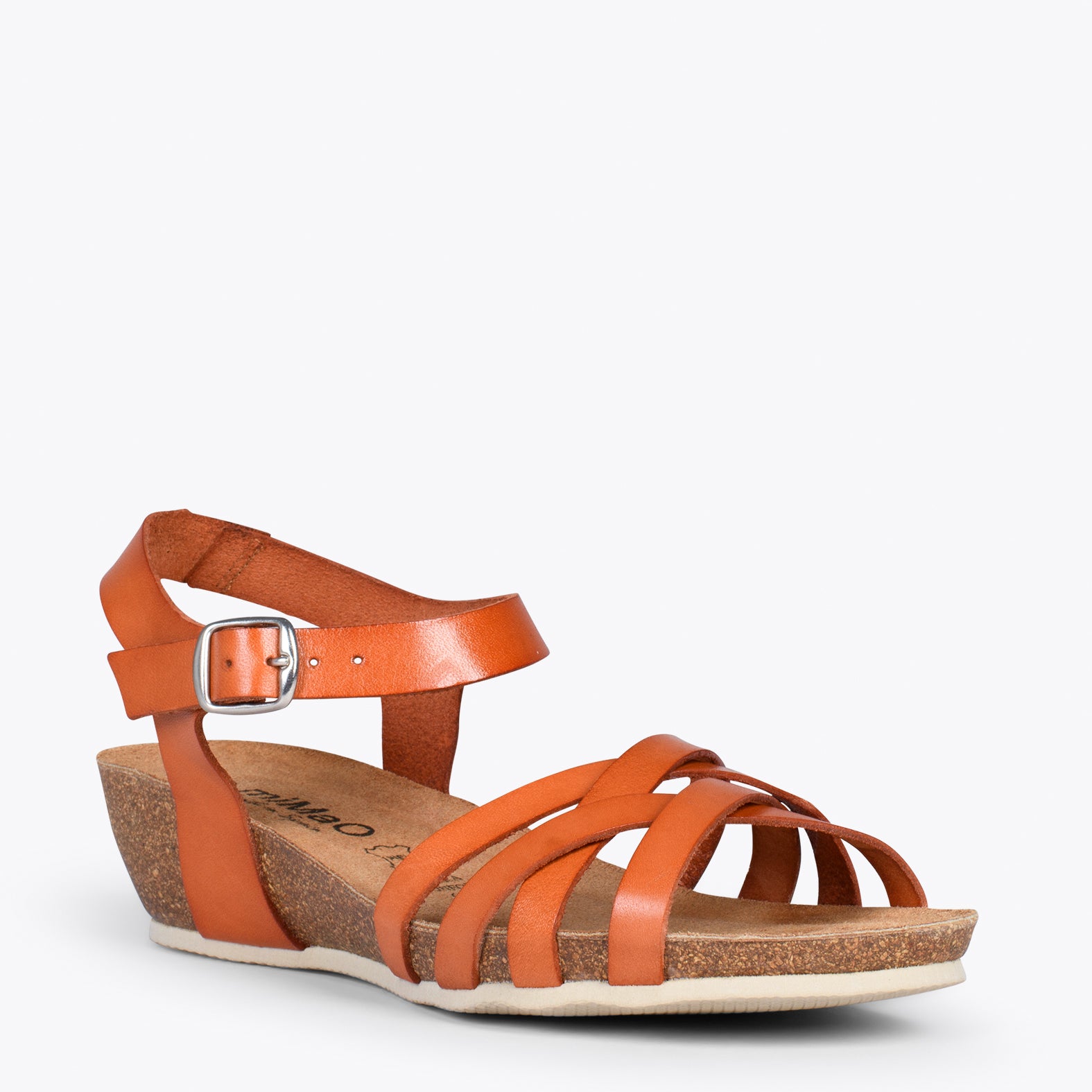 HANAE – ORANGE BIO flat sandals with straps