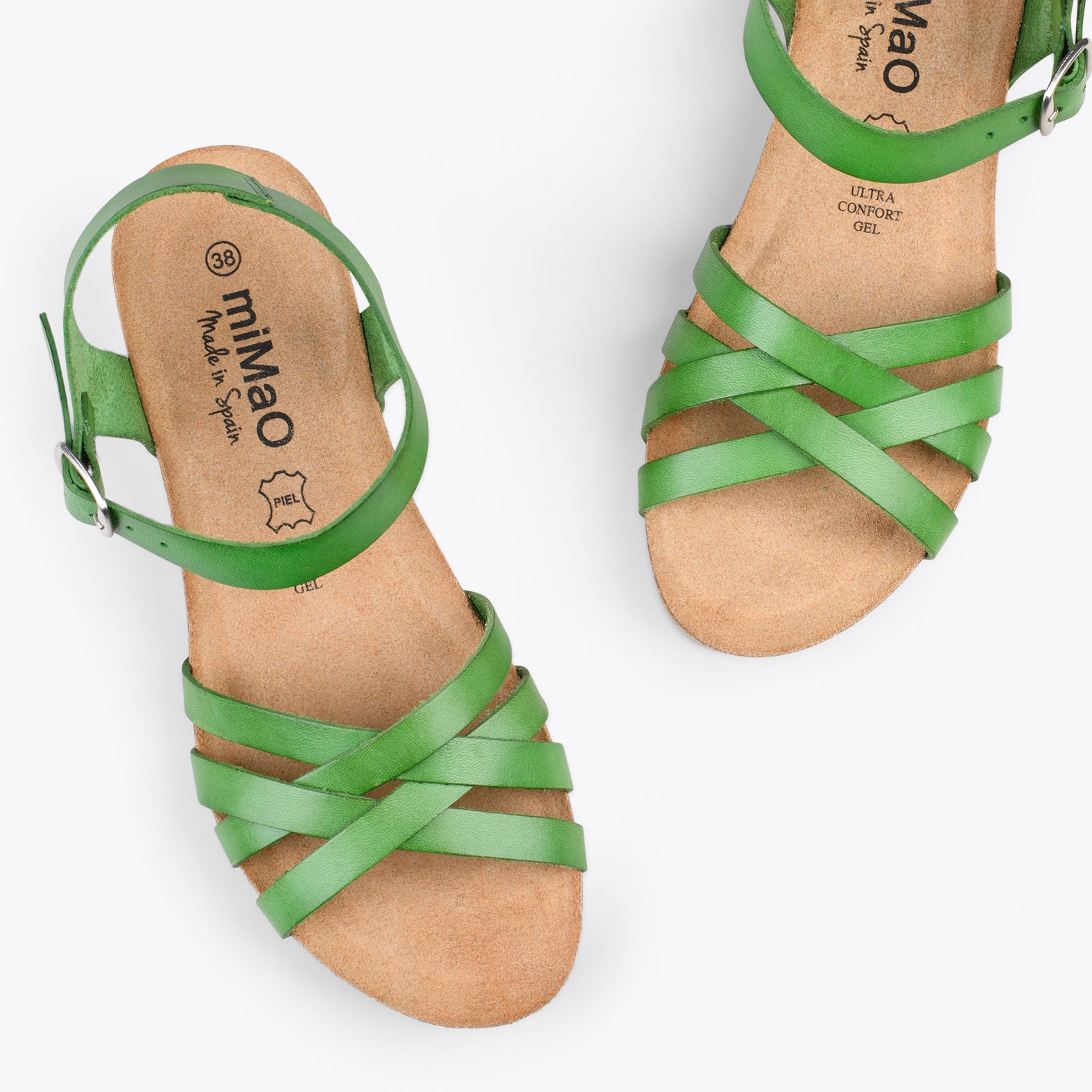 HANAE – GREEN BIO flat sandals with straps