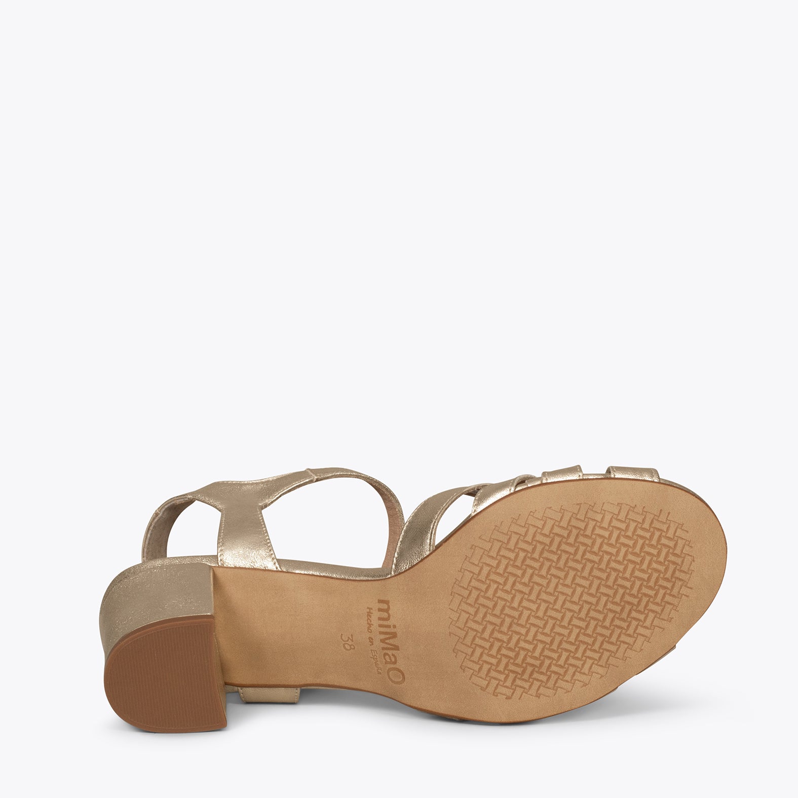 MUSE – GOLD block heel sandals