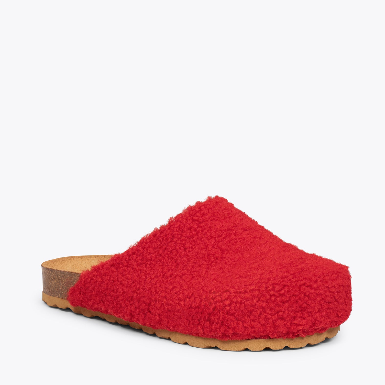 DREAMING - Chaussons fourrure mouton ROUGE
