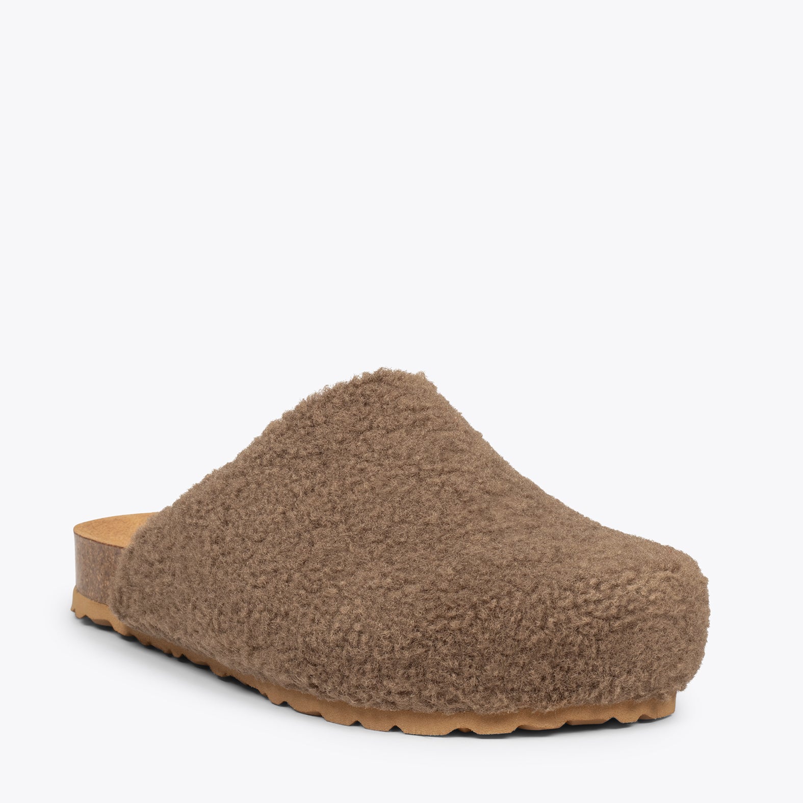 DREAMING - Chaussons fourrure mouton TAUPE