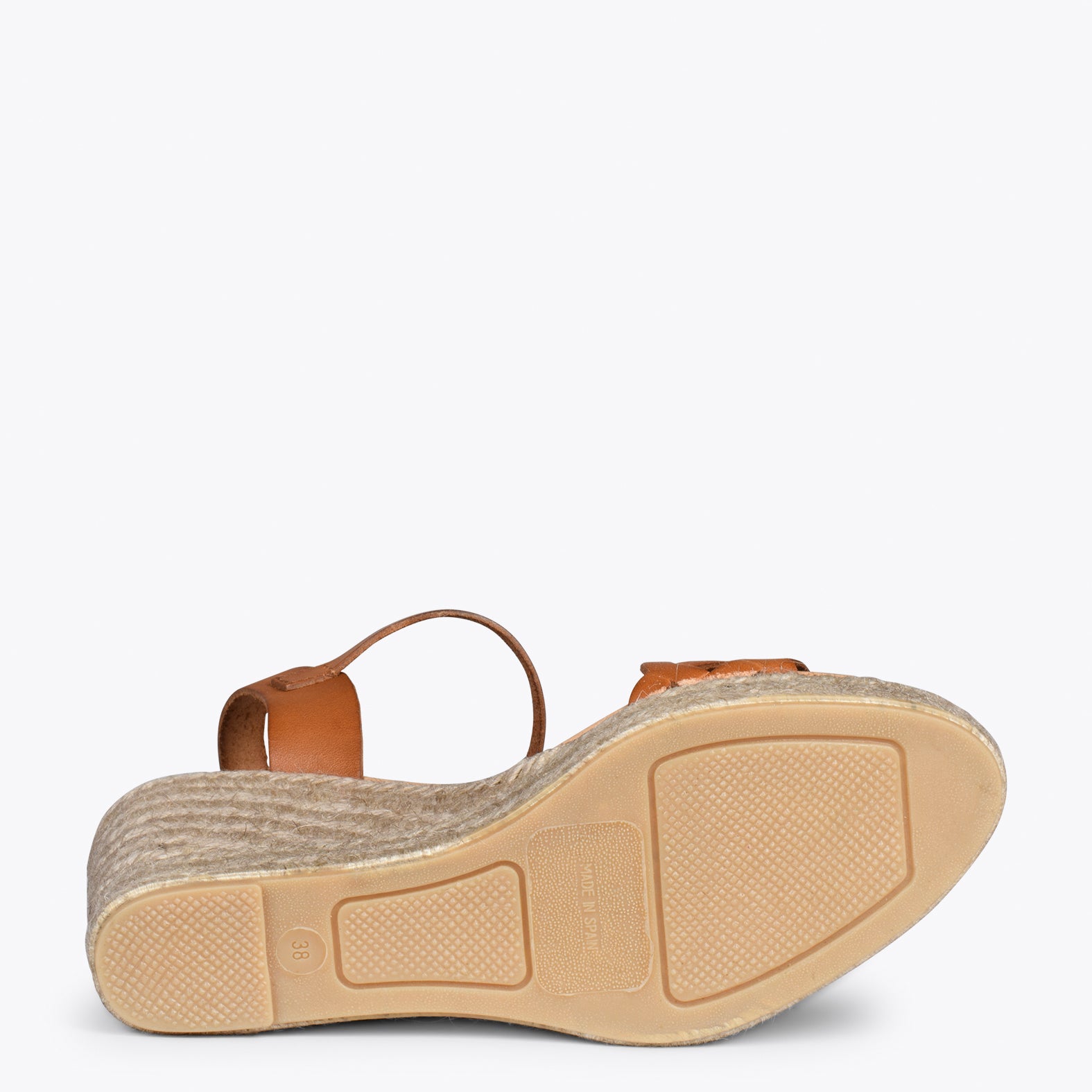 OASIS – CAMEL espadrille wedges with braided front