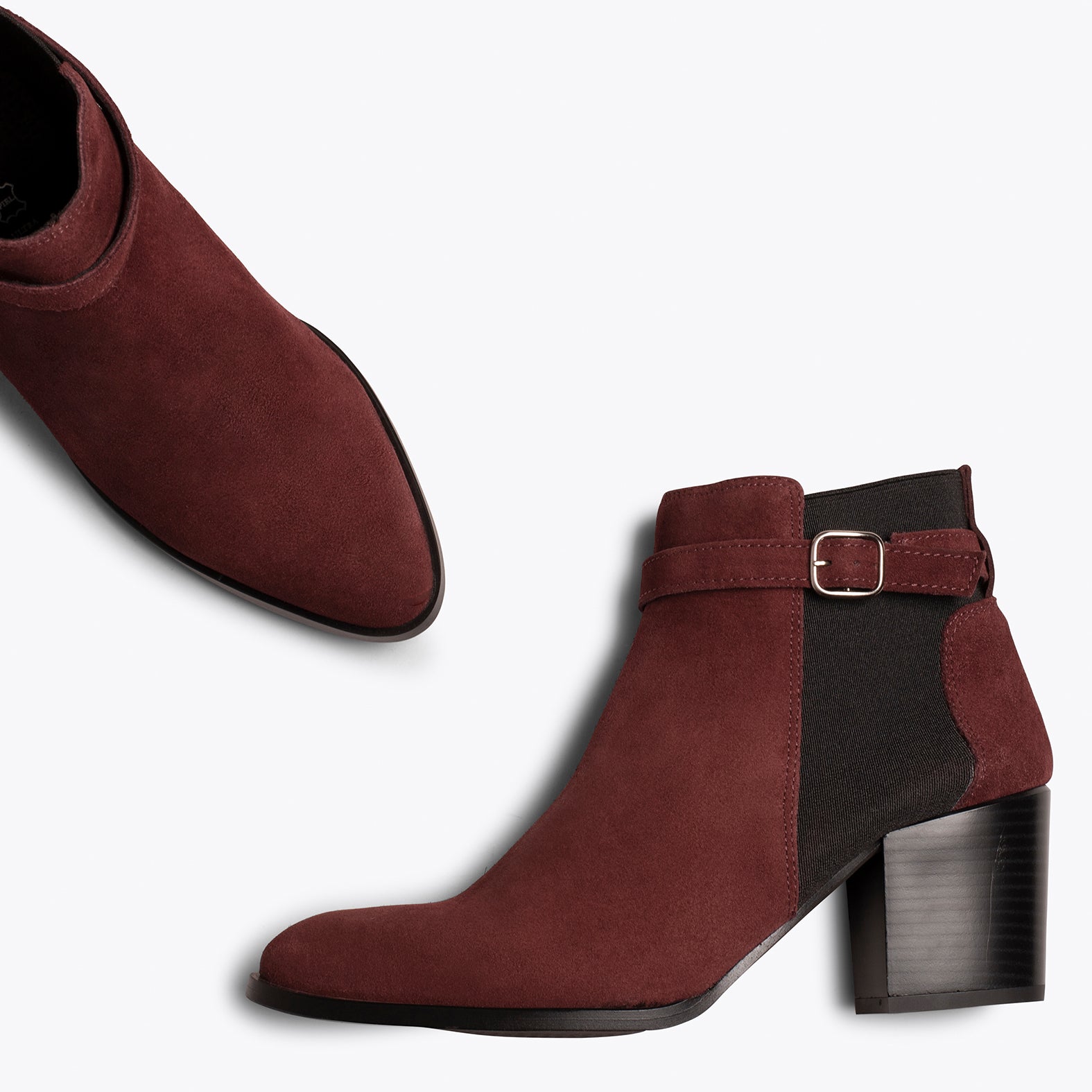 ELASTIC – BURGUNDY bootie with elastic side bands