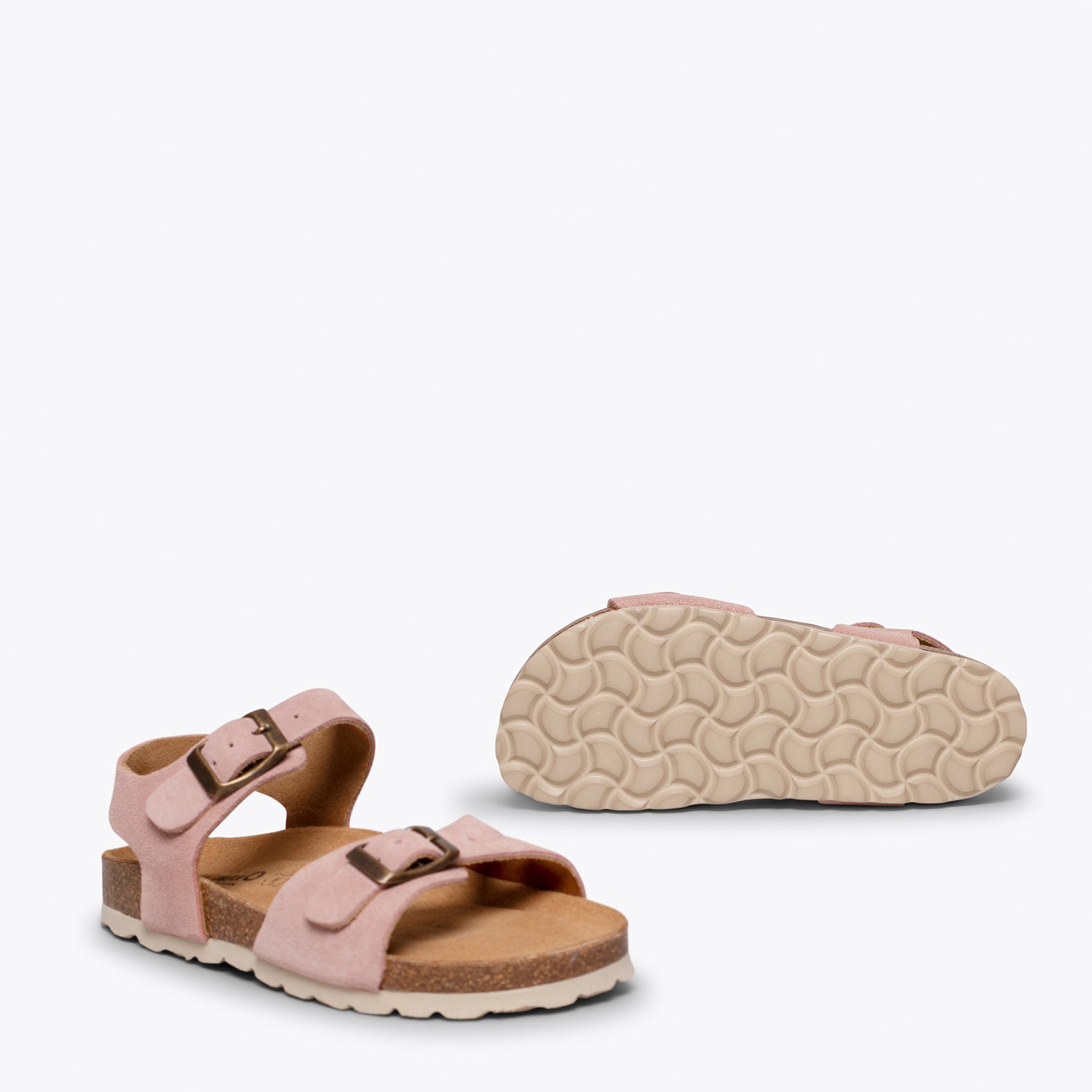 POLO – PINK suede bio sandal for kids