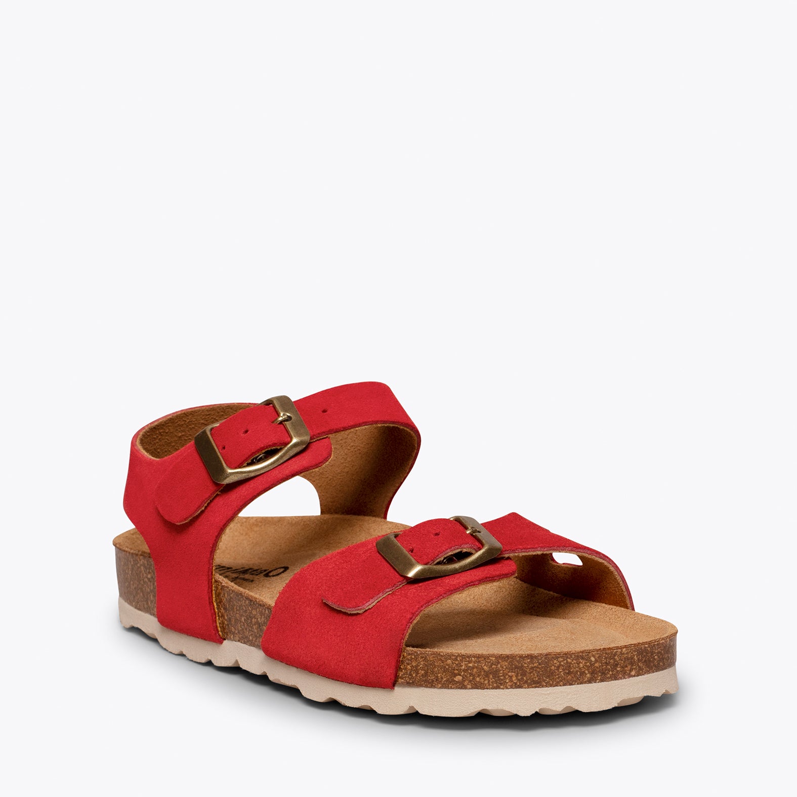 POLO – RED suede bio sandal for kids