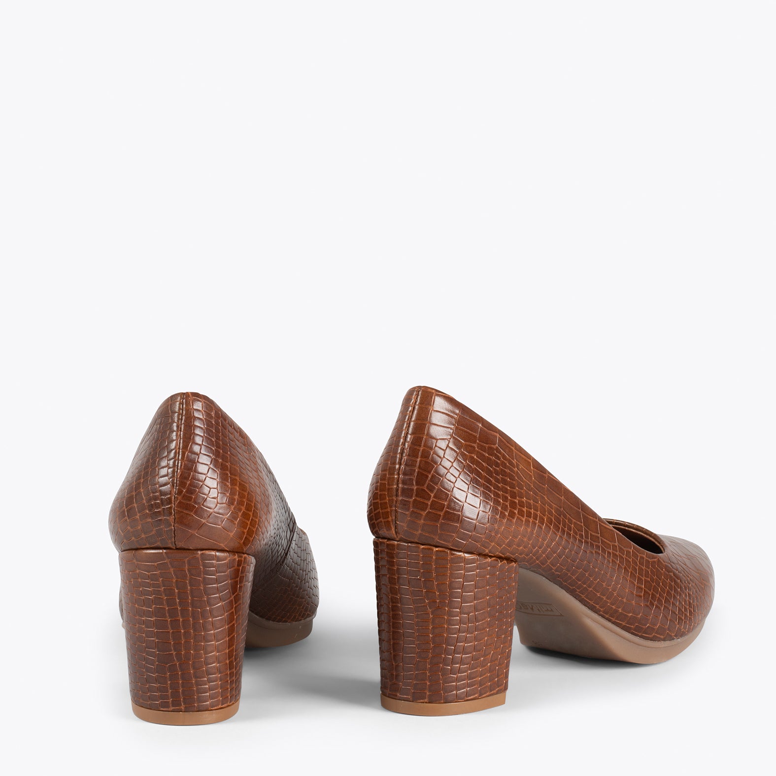 URBAN S COCO – Zapatos de tacón con textura de cocodrilo MARRÓN - miMaO ®