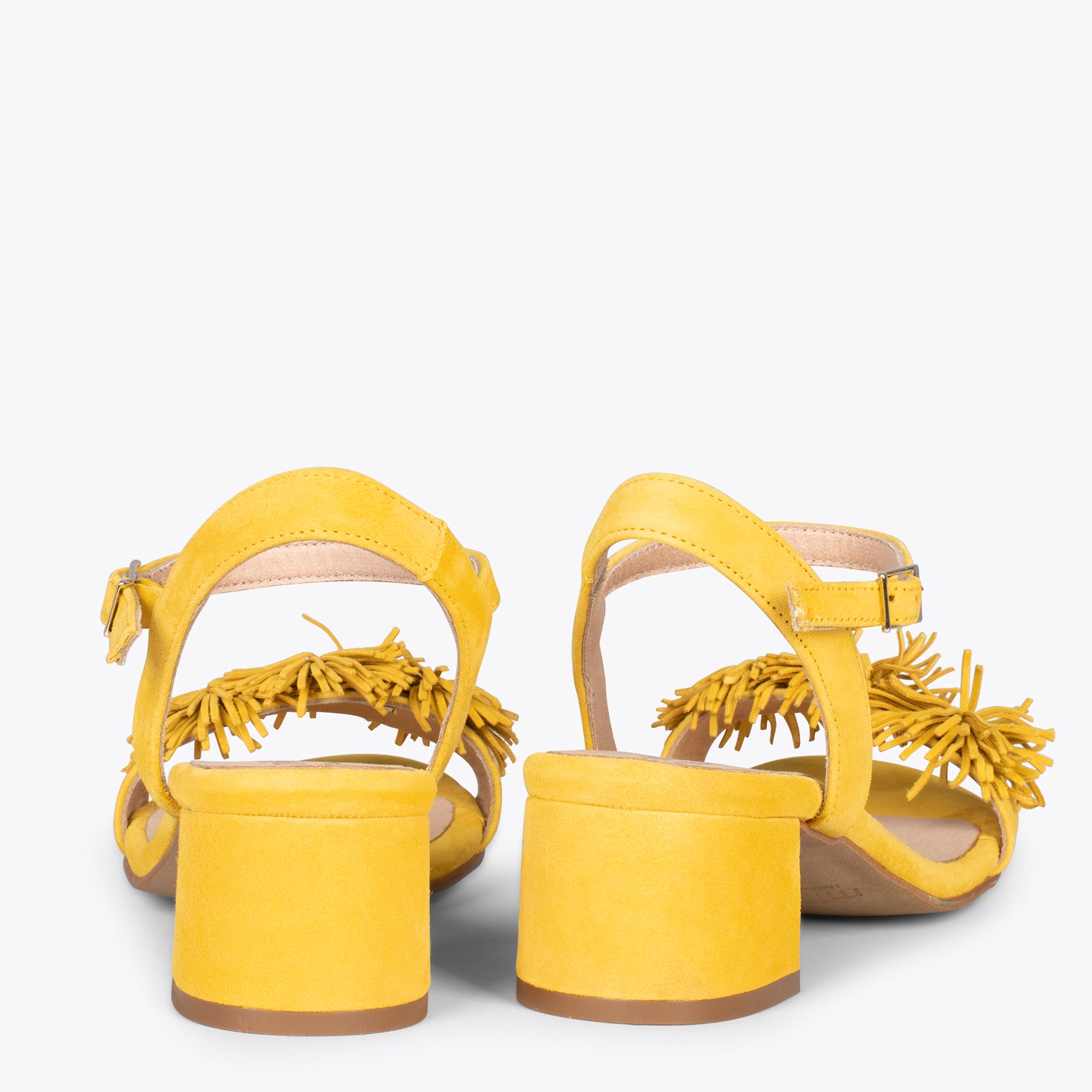ZINNIA – YELLOW sandals with pompom details