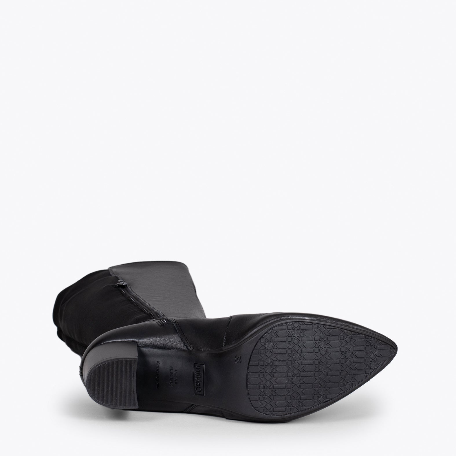 SUNSET – Botas de tacón elásticas NEGRO napa - miMaO ®