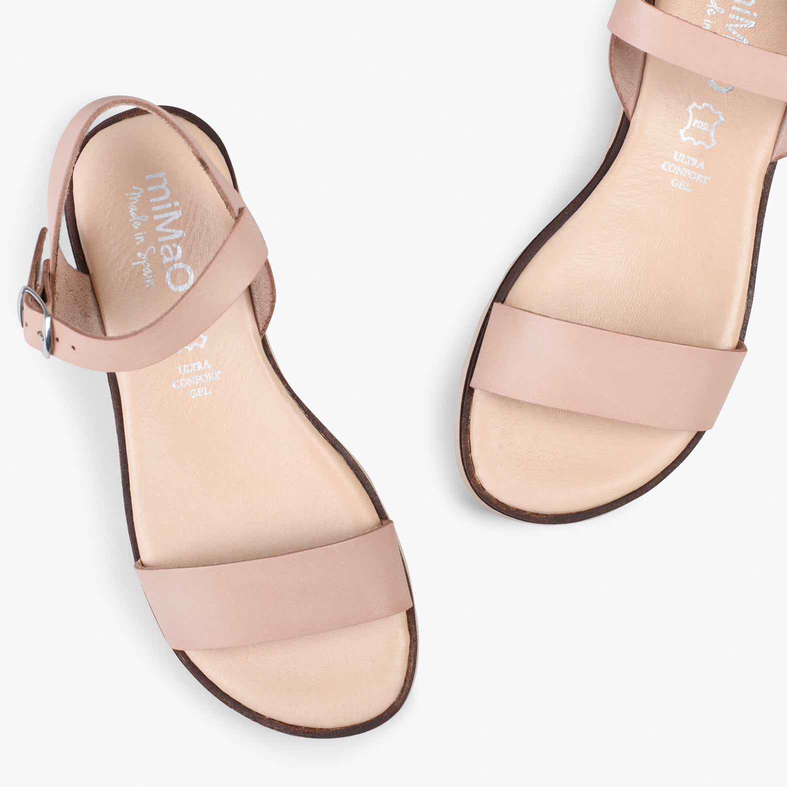 Nude leather sales flat sandals