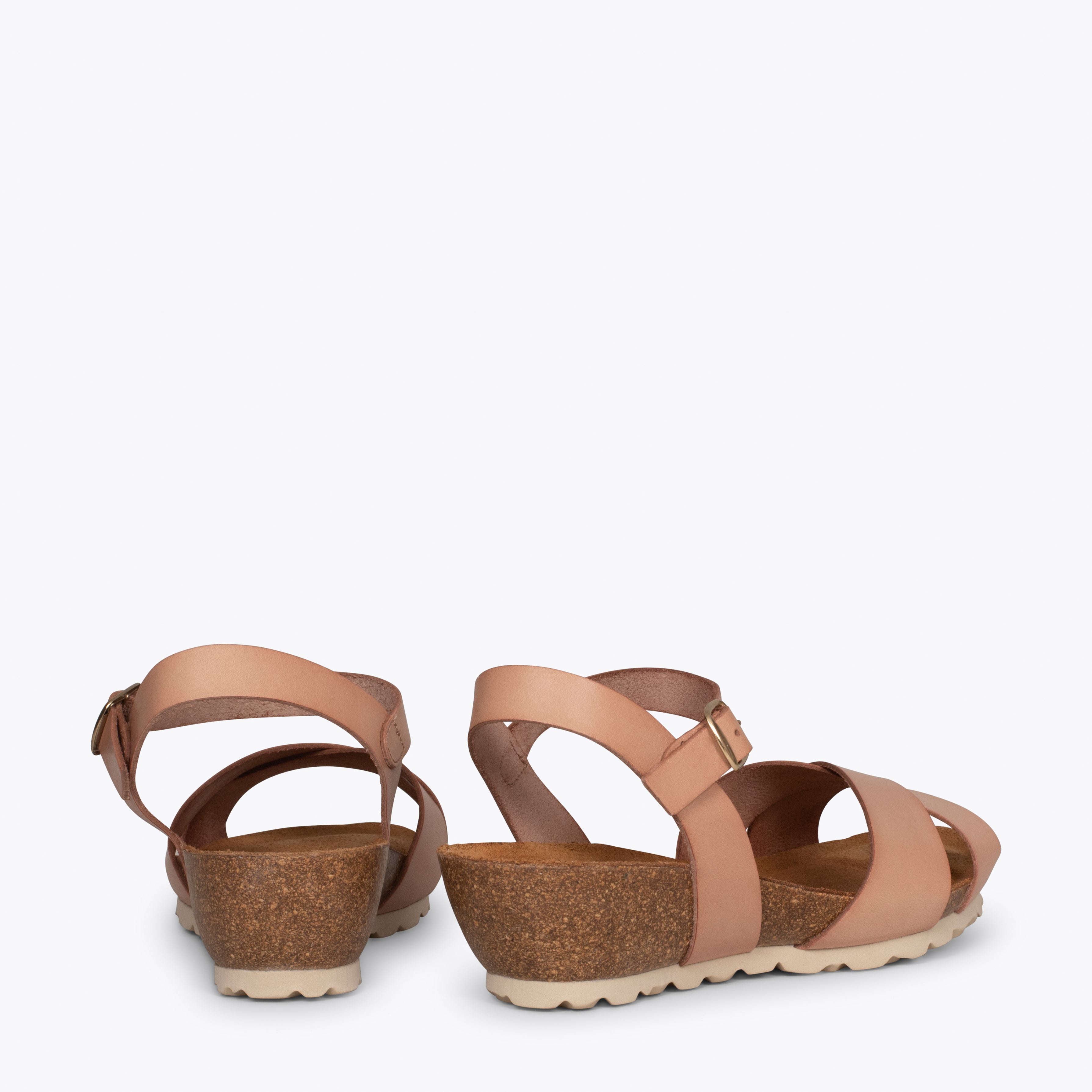 LOTO – NUDE wedge sandals with BIO sole