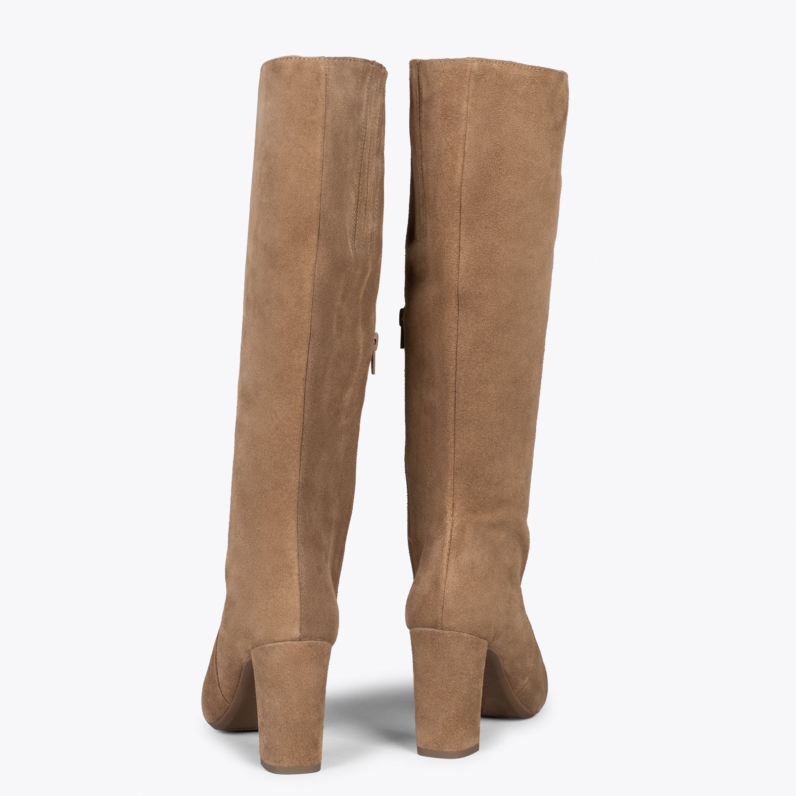 URBAN - Botas Altas de serraje con cremallera TAUPE