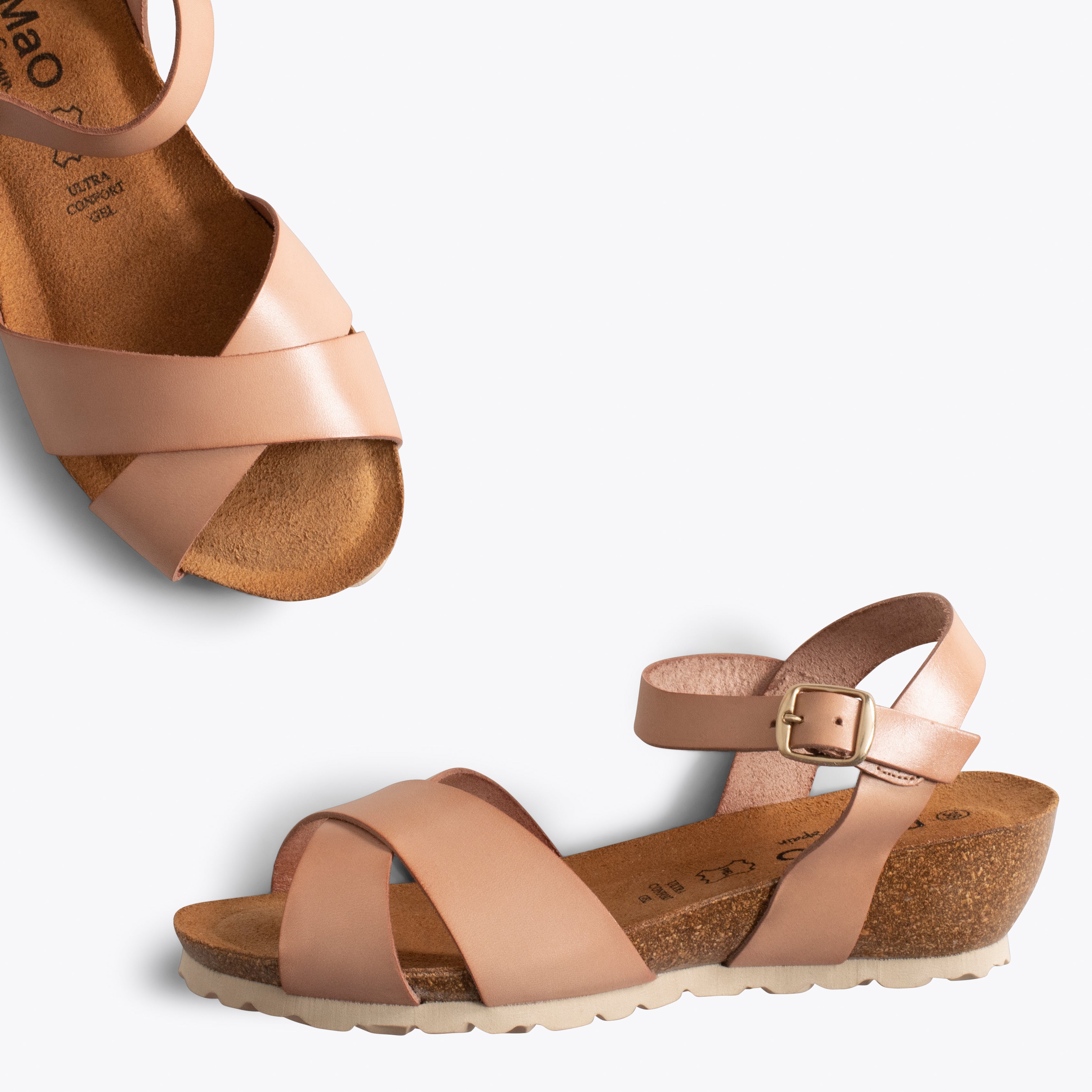 LOTO – NUDE wedge sandals with BIO sole