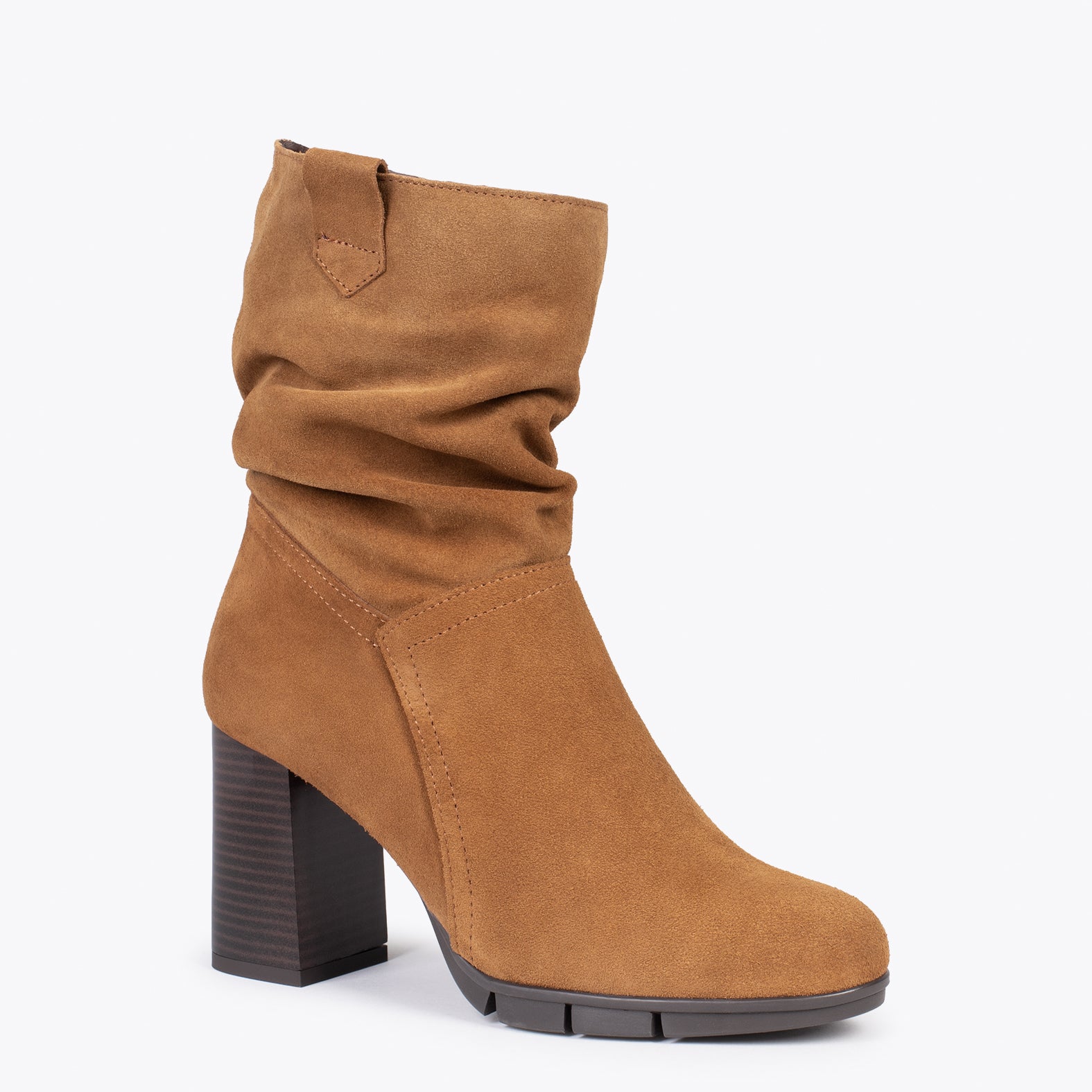 WAVE – CAMEL high heel booties with zipper