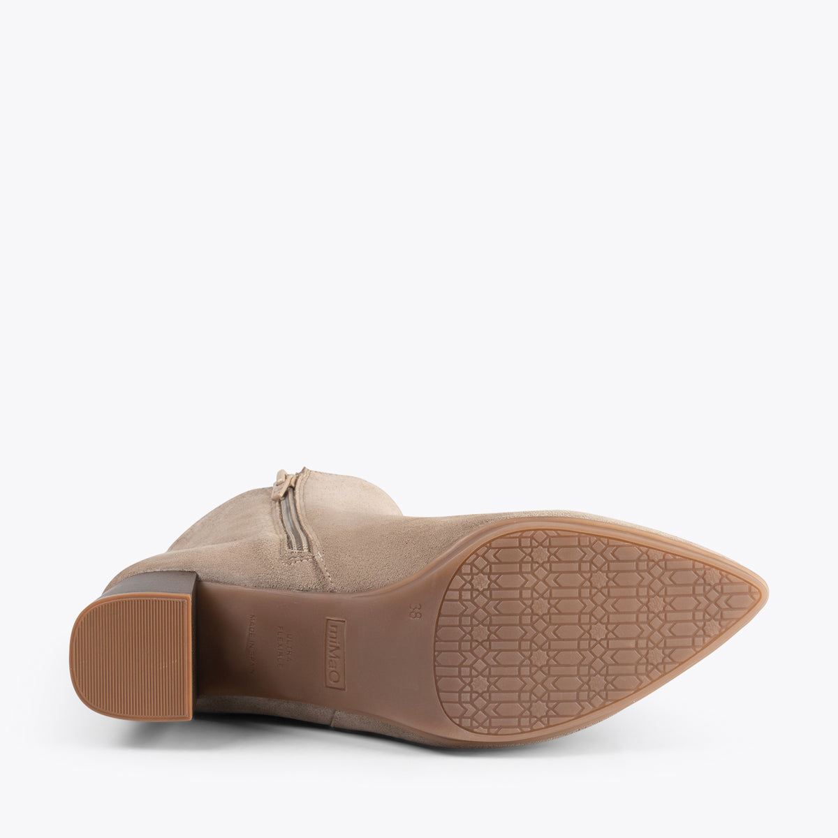 CITY -  Botines de tacón ancho y punta fina BEIGE - miMaO ®