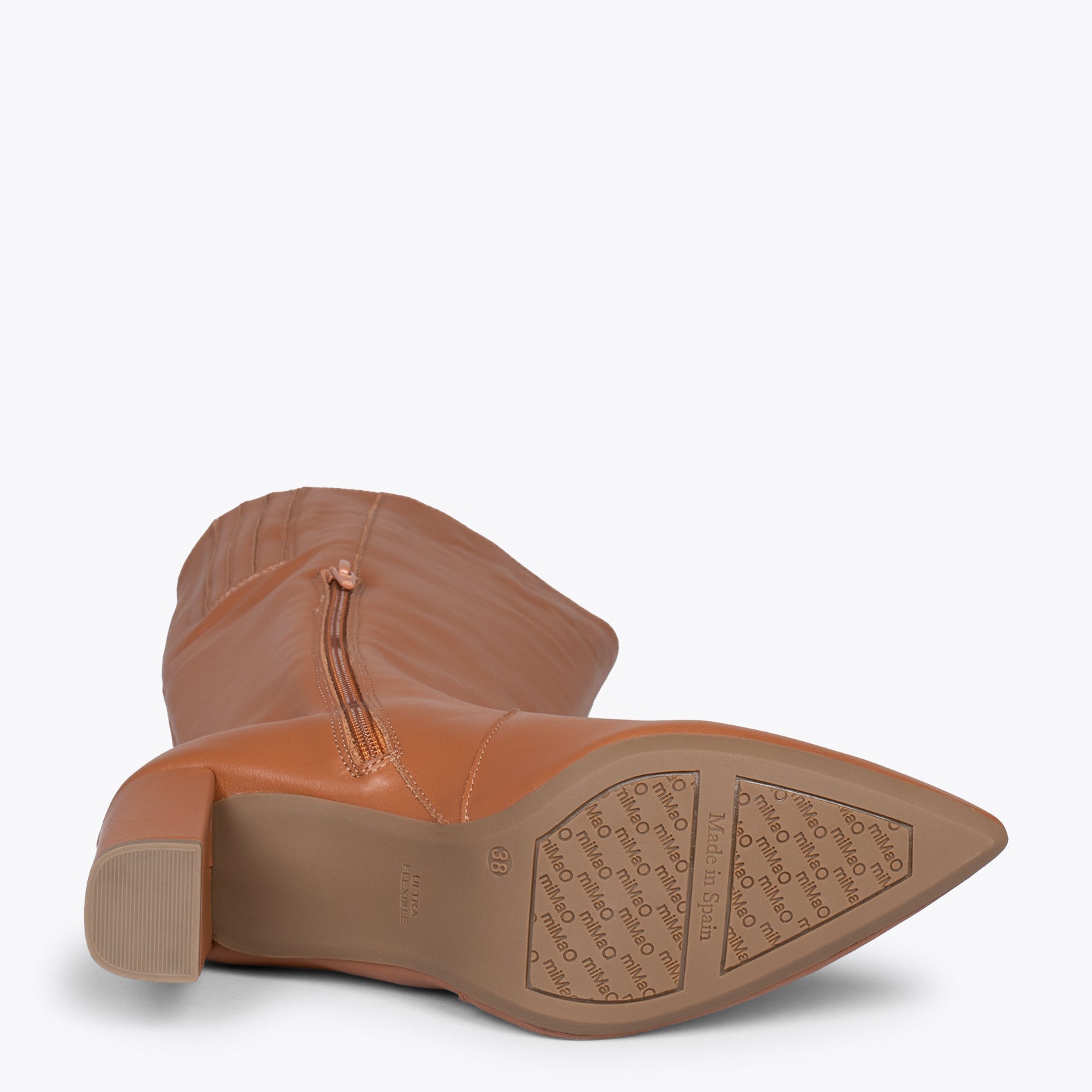 URBAN - Botas Altas de napa con cremallera CAMEL