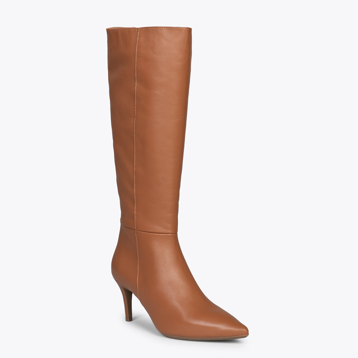 MANHATTAN – Botas altas de tacón con cremallera CAMEL - miMaO ®