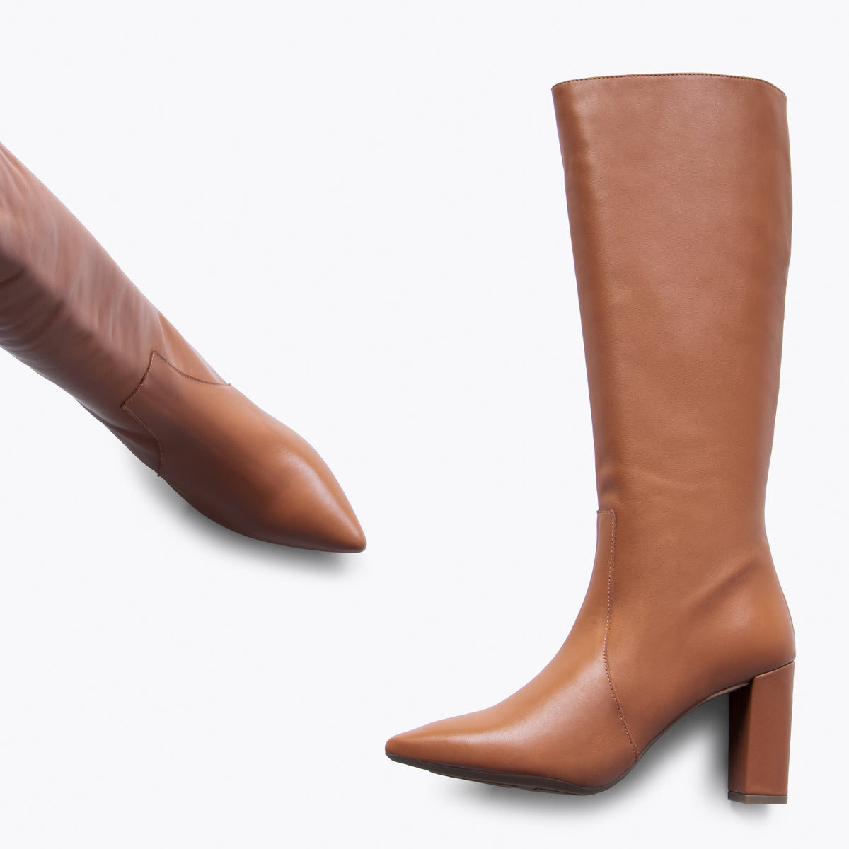 URBAN - Botas Altas de napa con cremallera CAMEL