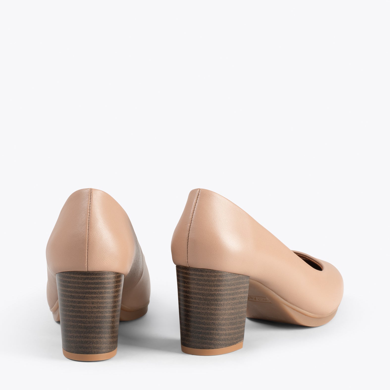 URBAN S SALON – Zapatos de tacón medio de napa TAUPE