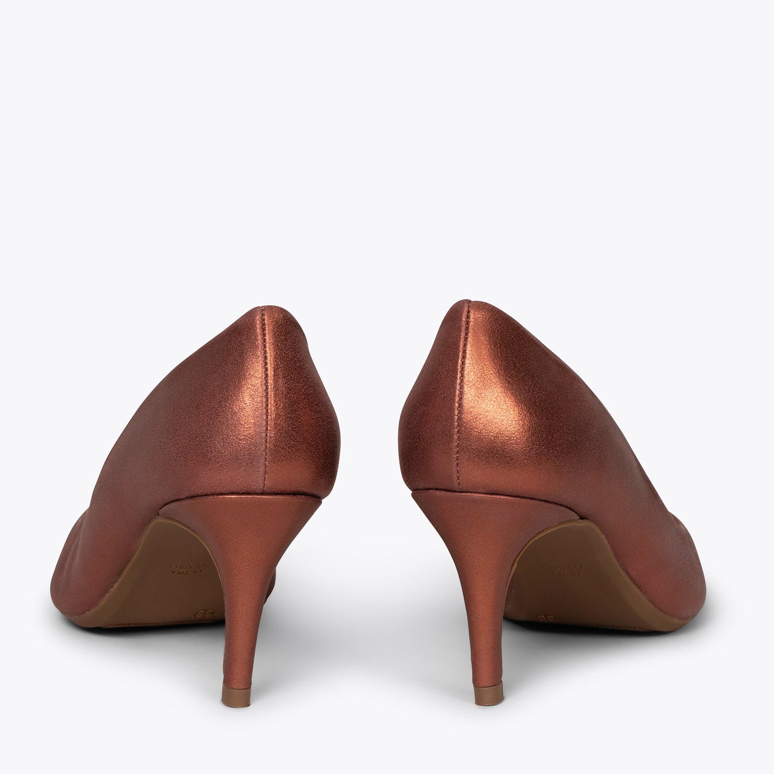 STILETTO -  Chaussures en cuir métallisé CUIVRE avec talon aiguille