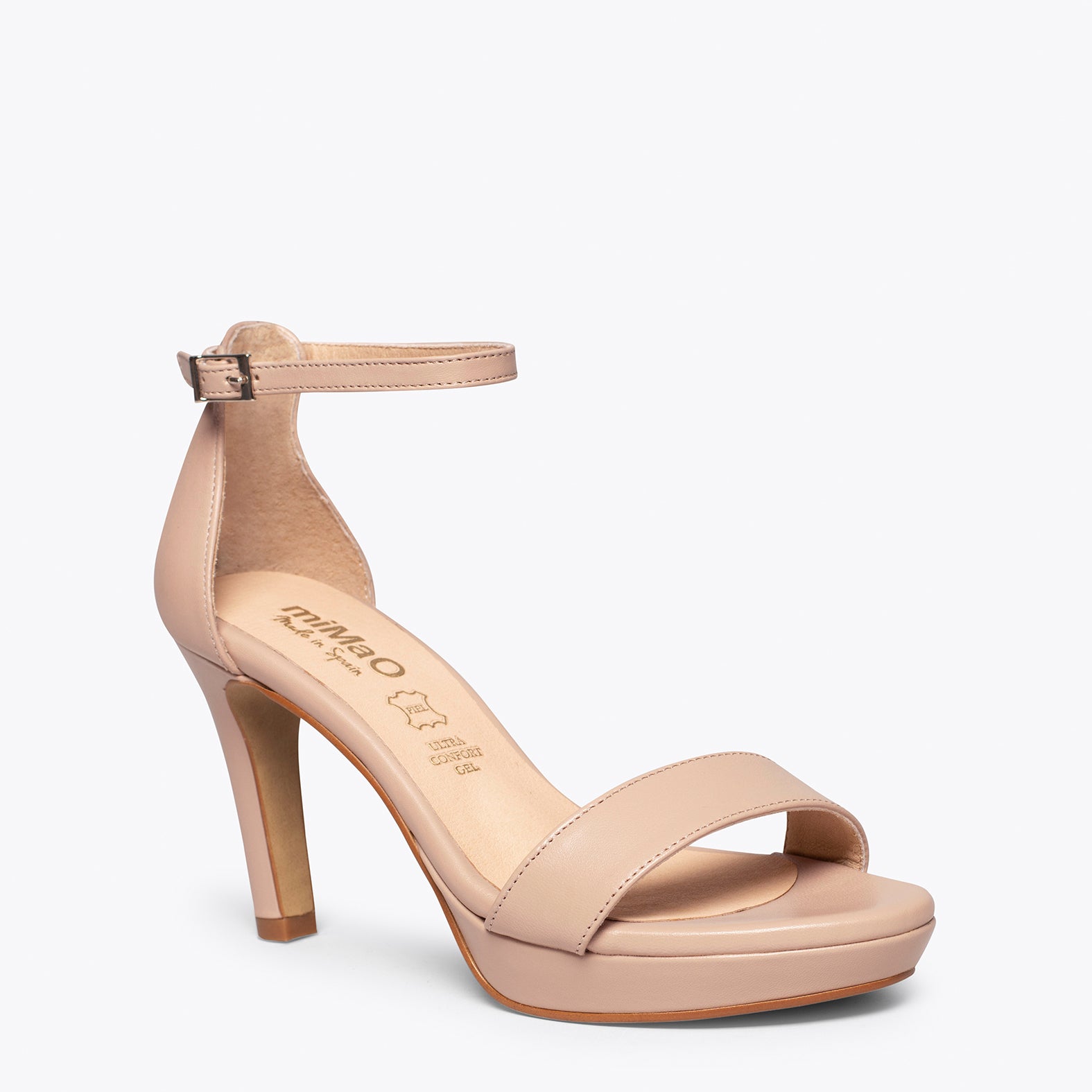 PARTY – TAUPE high heel sandals with platform