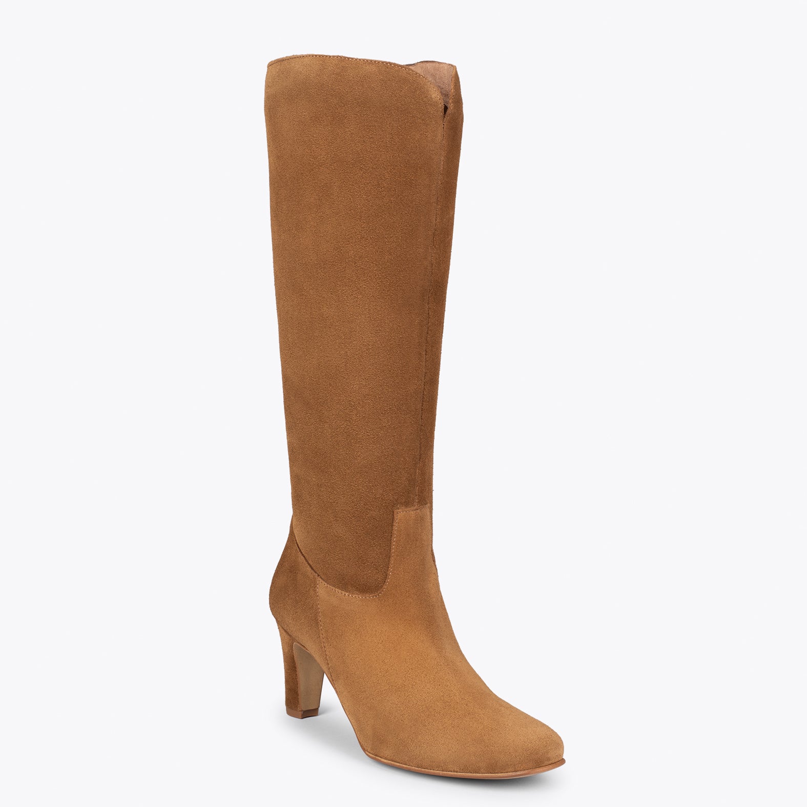 Botas URBAN Redondas – Botas de caña alta con tacón CAMEL