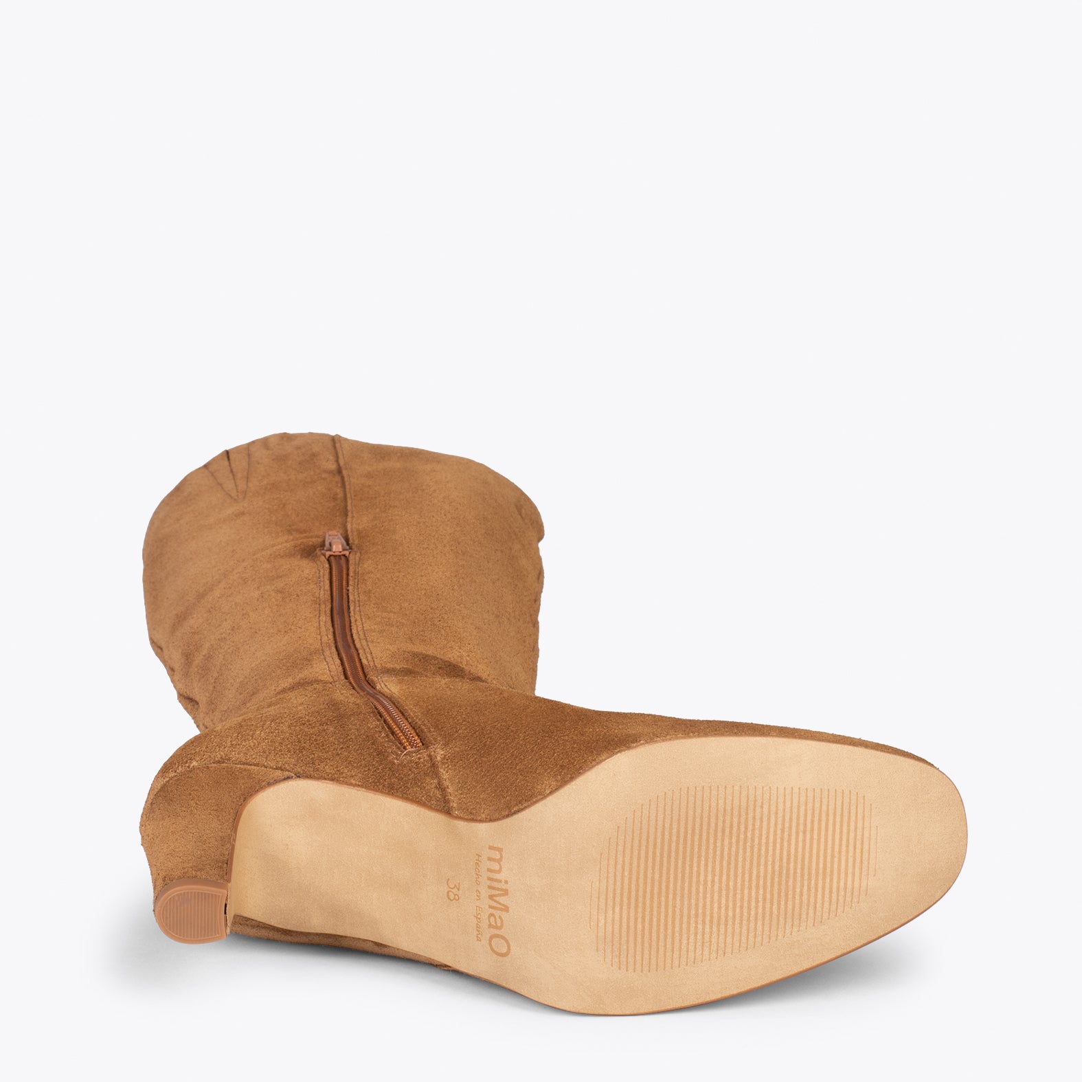 Botas URBAN Redondas – Botas de caña alta con tacón CAMEL
