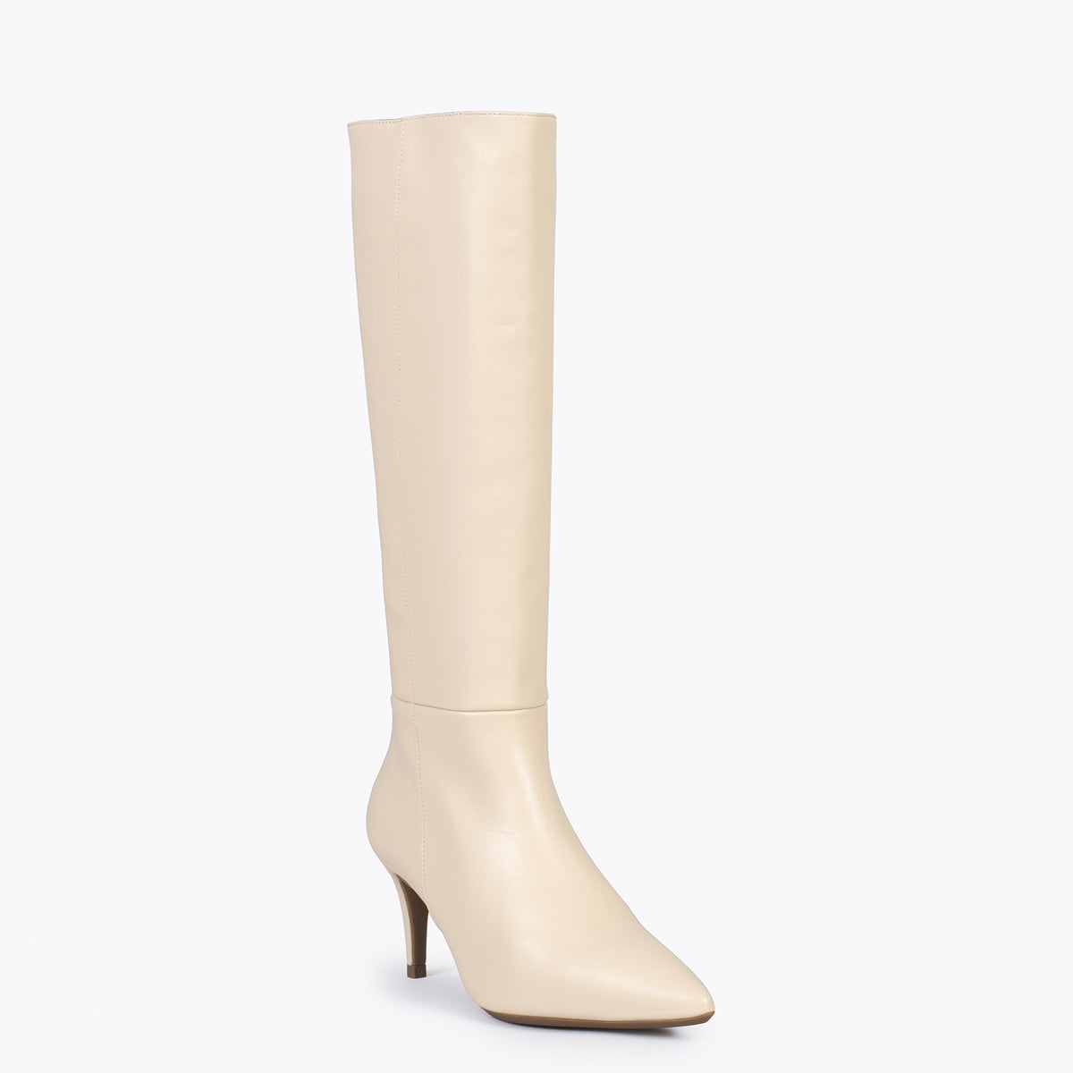 MANHATTAN – Botas altas de tacón con cremallera BEIGE