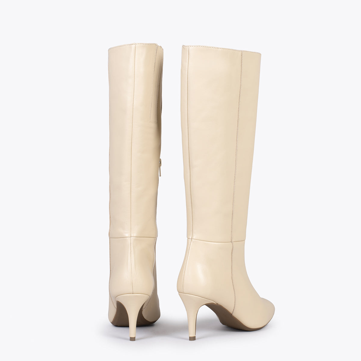 MANHATTAN – Botas altas de tacón con cremallera BEIGE