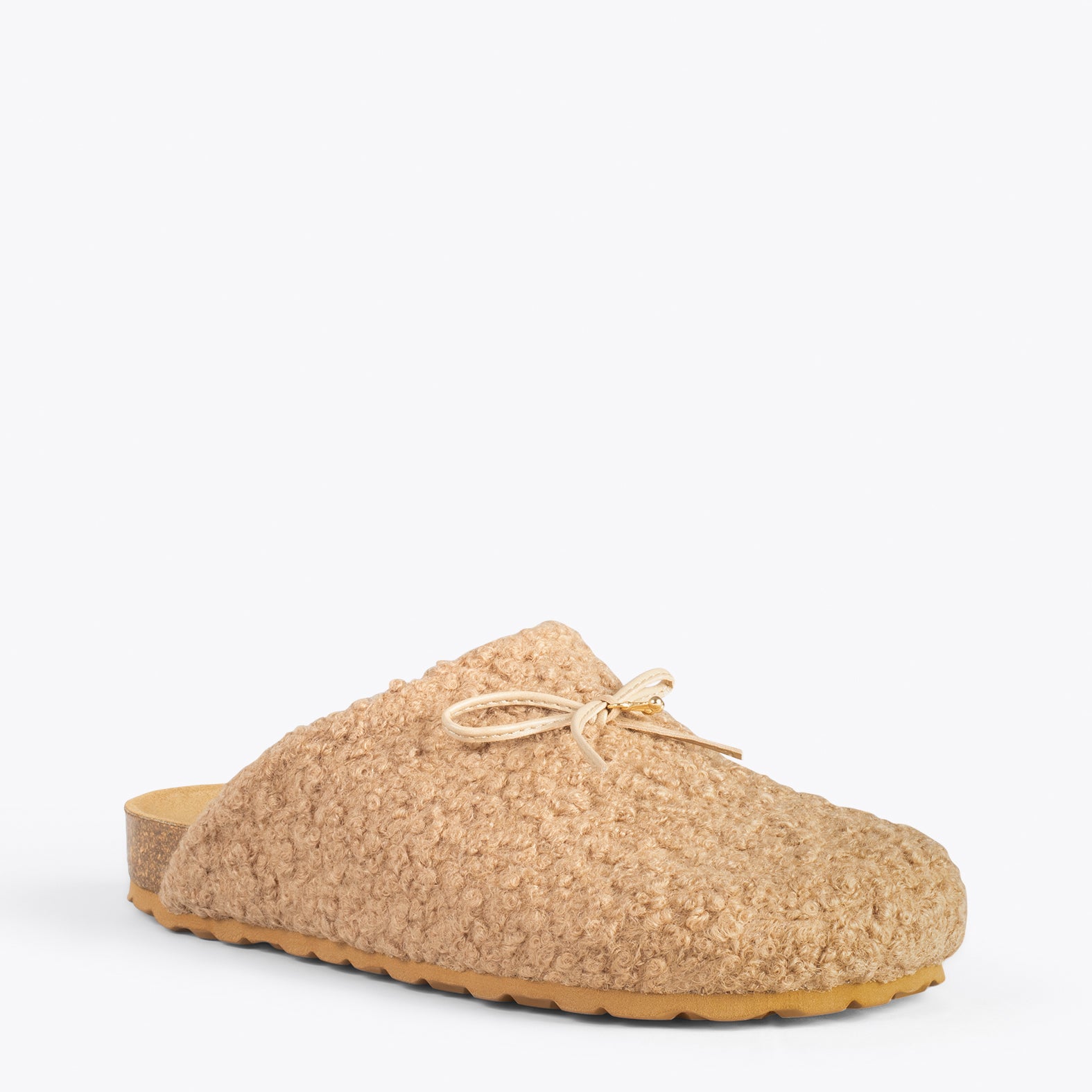 SWEET DREAMS – Zapatillas de estar por casa con lacito CAMEL