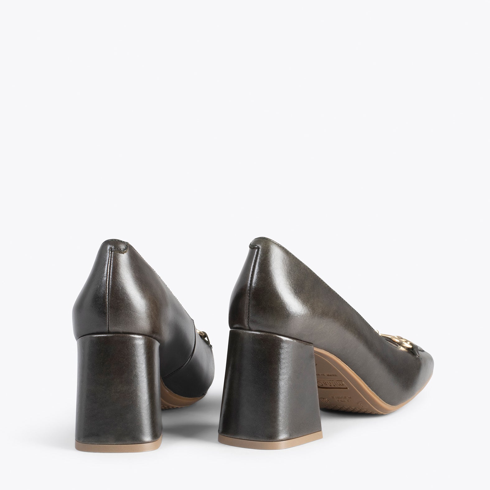 MÍA – Zapatos con tacón bloque VERDE OSCURO - miMaO ®