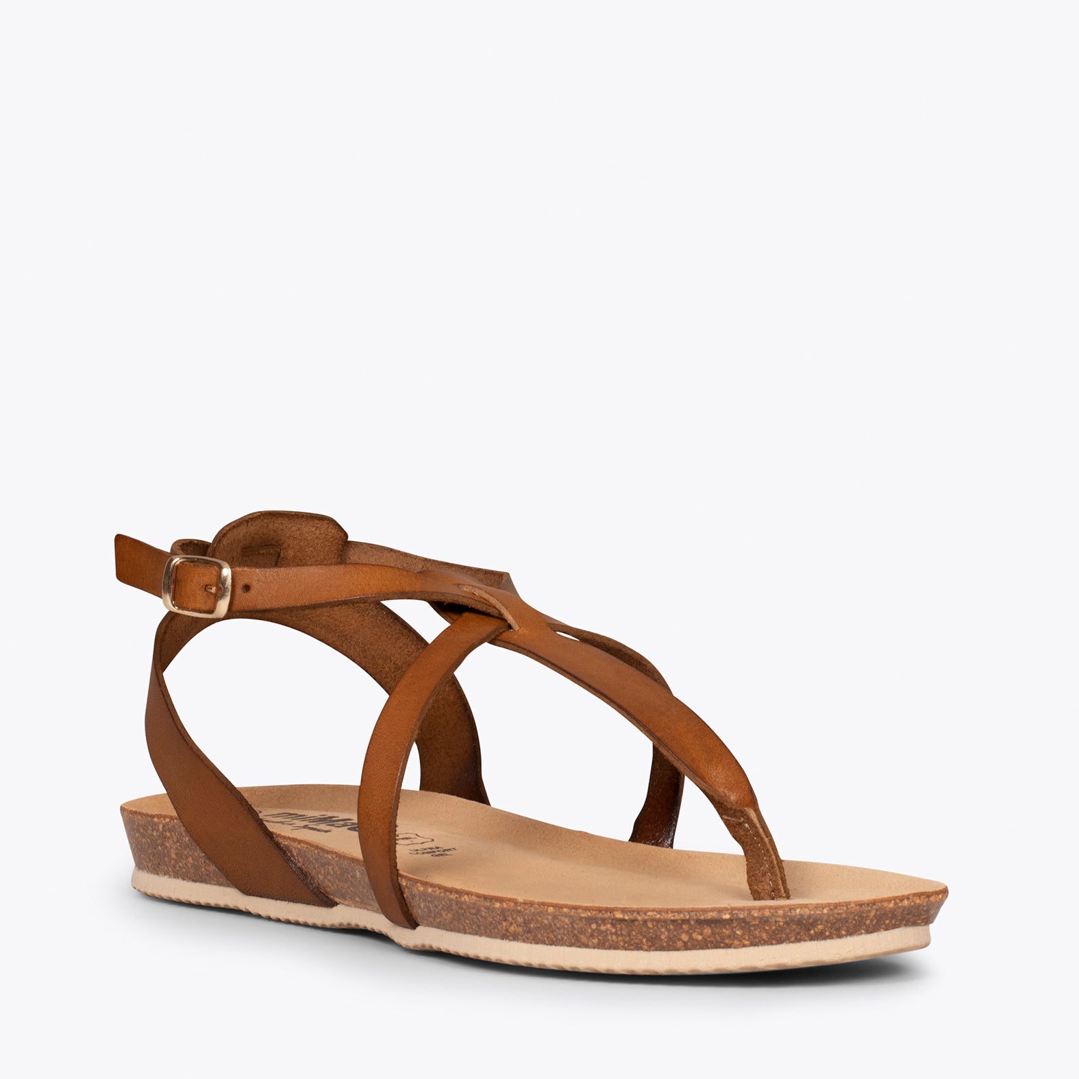BUTTERFLY – CAMEL BIO flat sandal