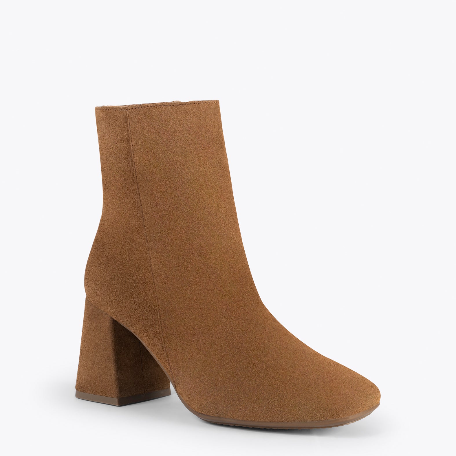 PARIS – CAMEL square toe bootie with block heel
