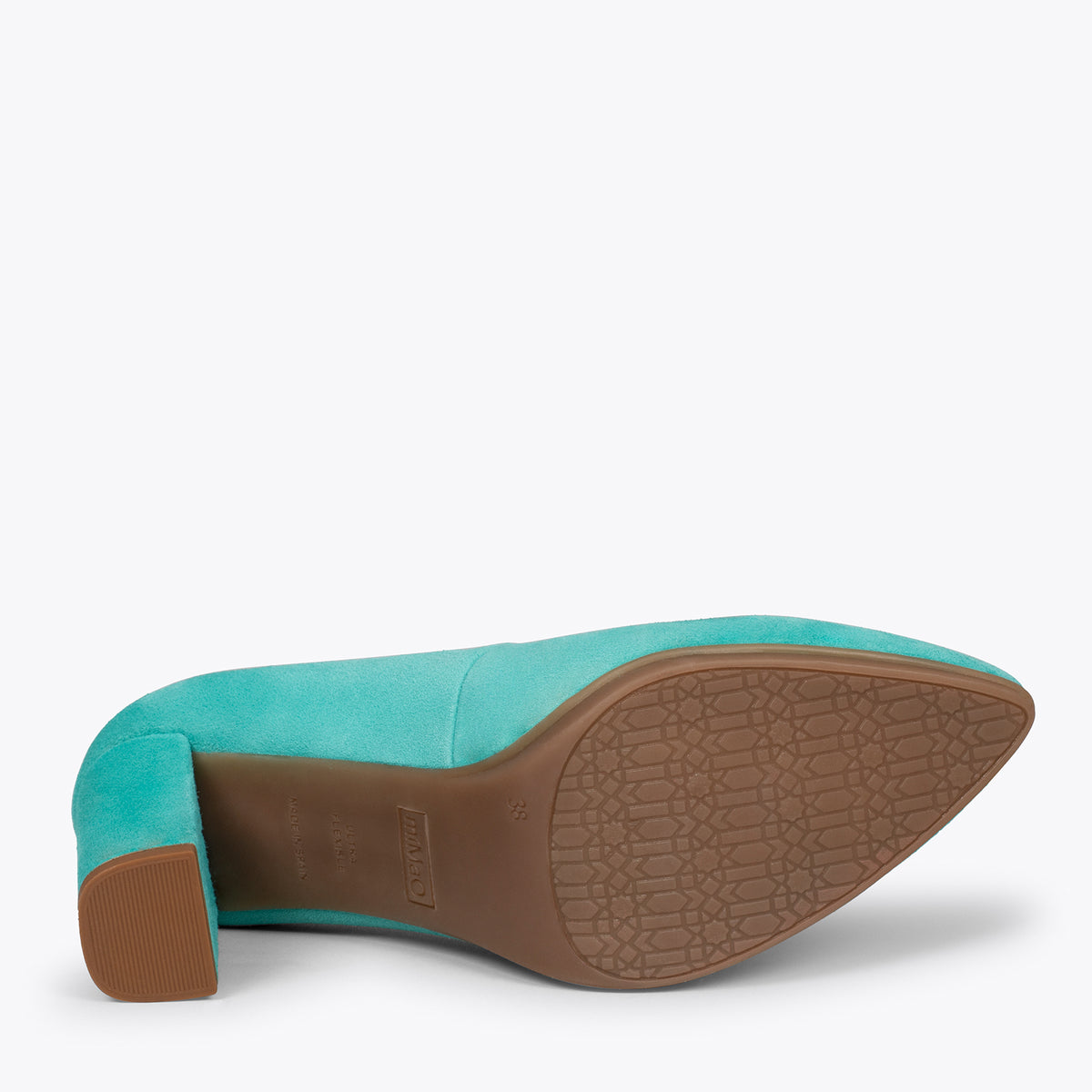URBAN – Zapatos de tacón alto de ante TURQUESA